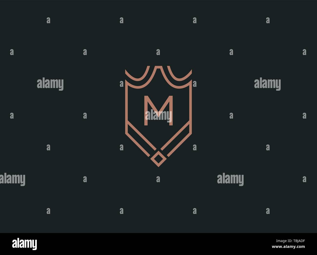 Luxury linear shield monogram letter M logo Stock Vector Image & Art ...