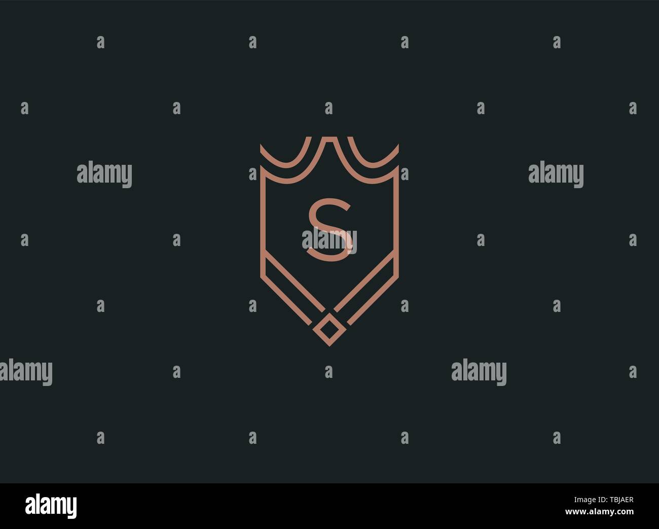 Luxury linear shield monogram letter S logo Stock Vector Image & Art ...