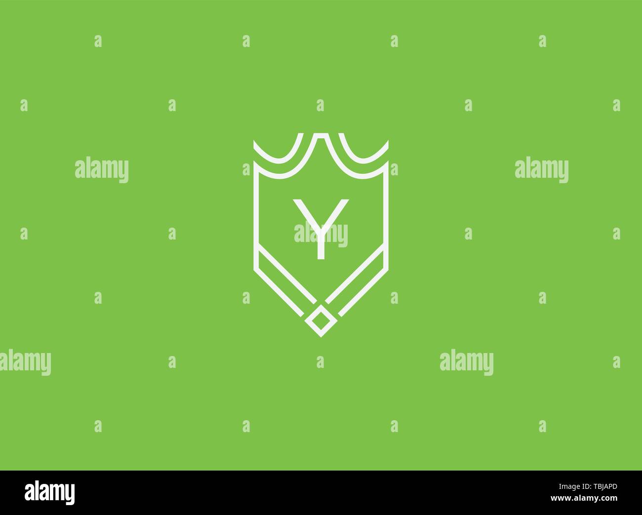 Luxury linear shield monogram letter Y logo Stock Vector
