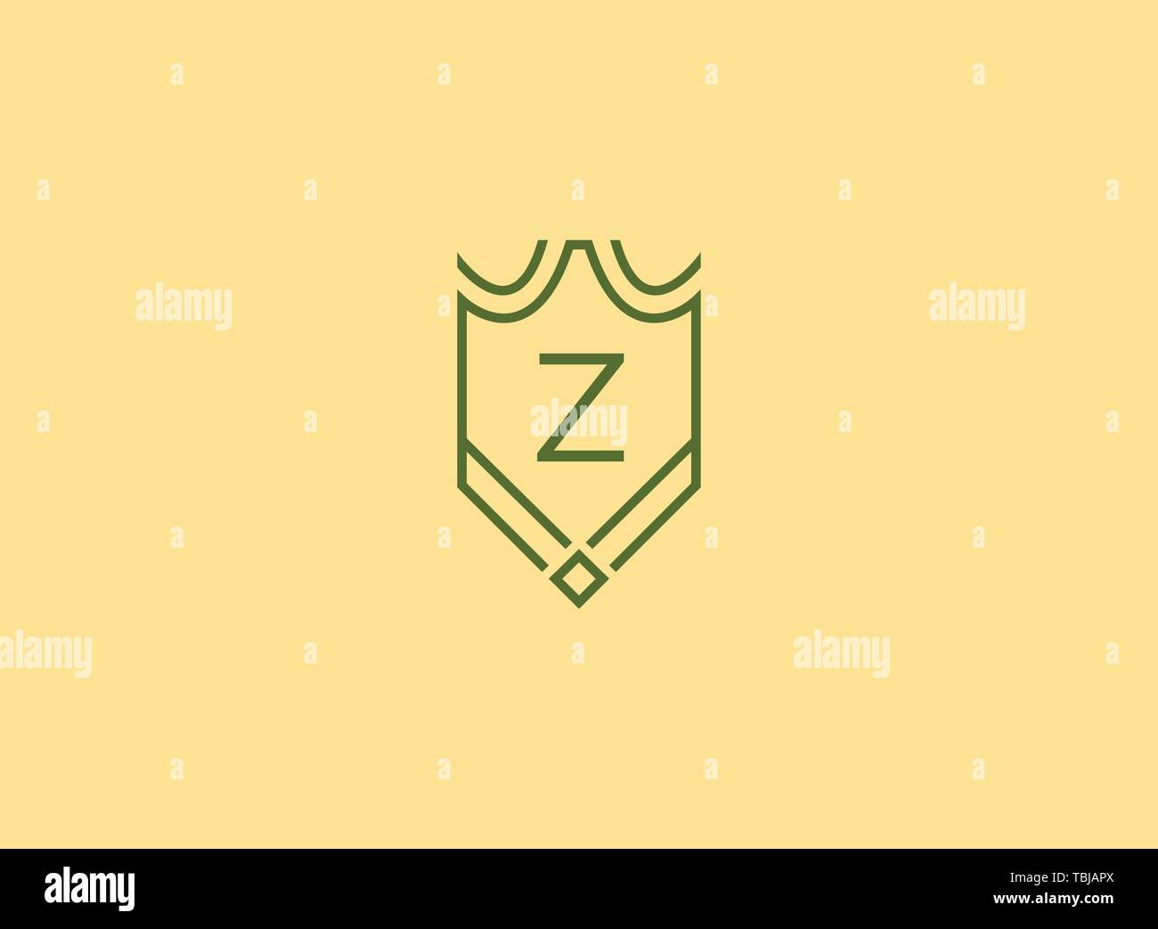 Luxury linear shield monogram letter Z logo Stock Vector Image & Art ...