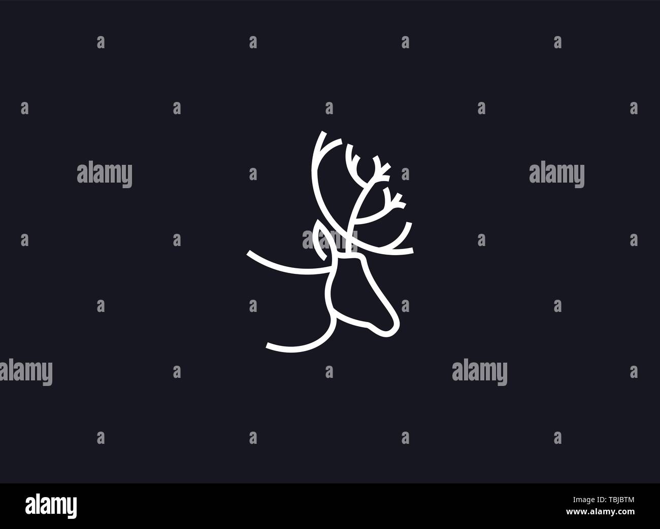 Logo deer abstract vector illustration Stock Vector
