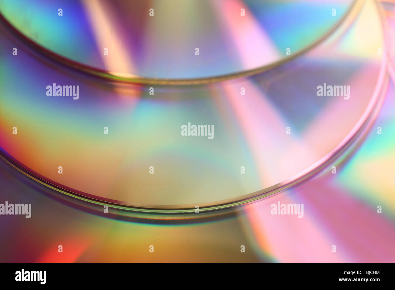 Shiny compact disks, closeup Stock Photo