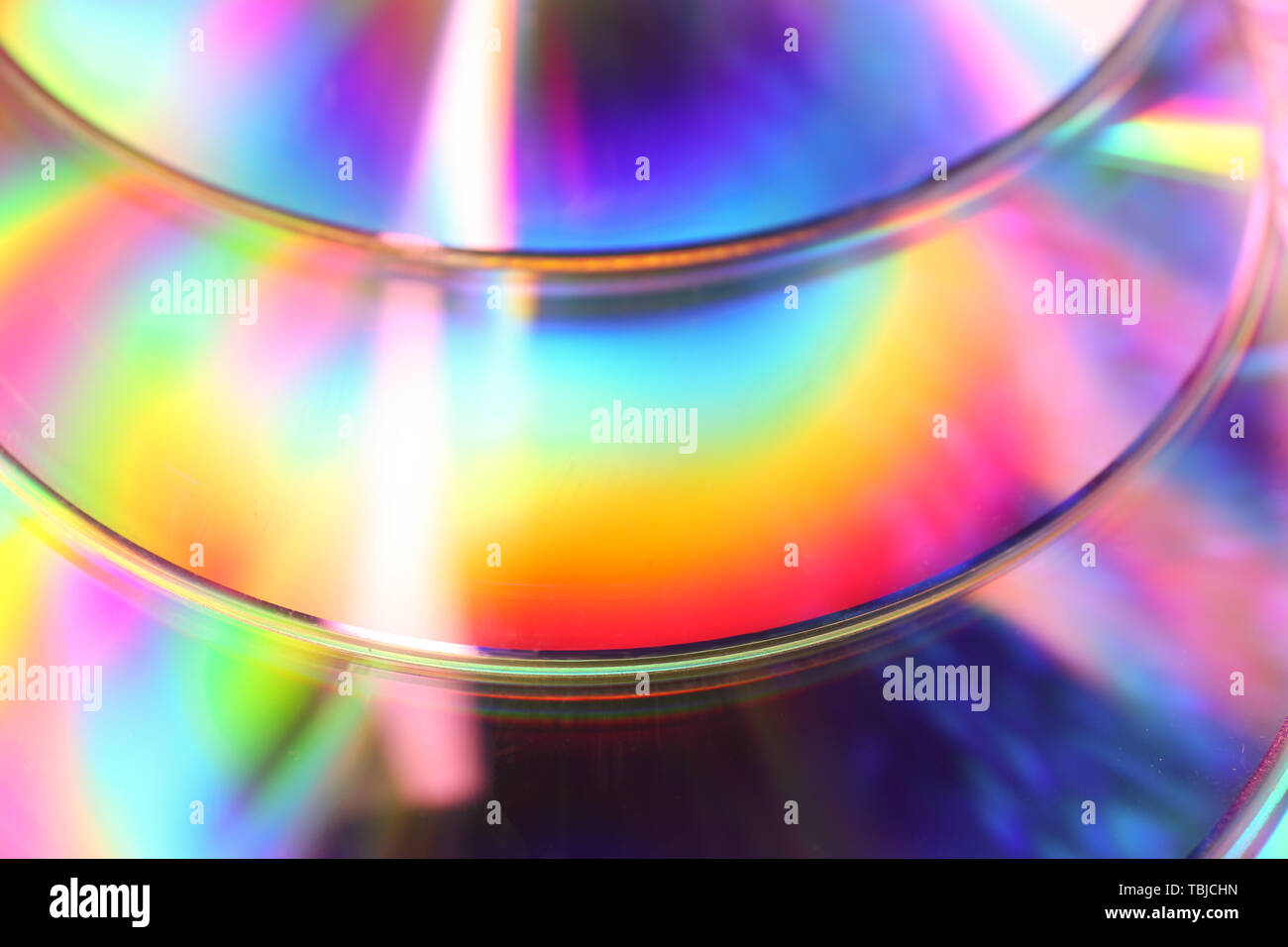 Shiny compact disks, closeup Stock Photo