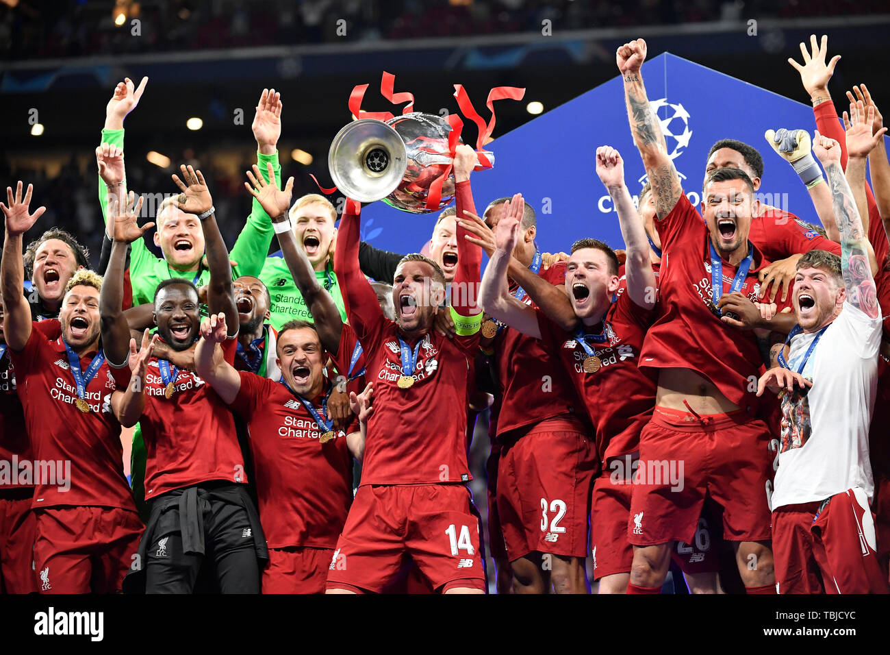 Liverpool champions league 2019 trophy hi res stock photography