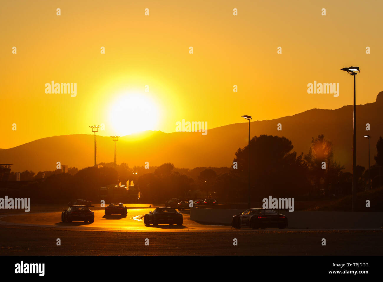 Le Castellet, France. 01st June, 2019. The sunsets over the Circuit Paul Ricard during the Blancpain GT Series Endurance Cup at Circuit Paul Ricard, Le Castellet, France on 1 June 2019. Photo by Jurek Biegus. Credit: UK Sports Pics Ltd/Alamy Live News Stock Photo