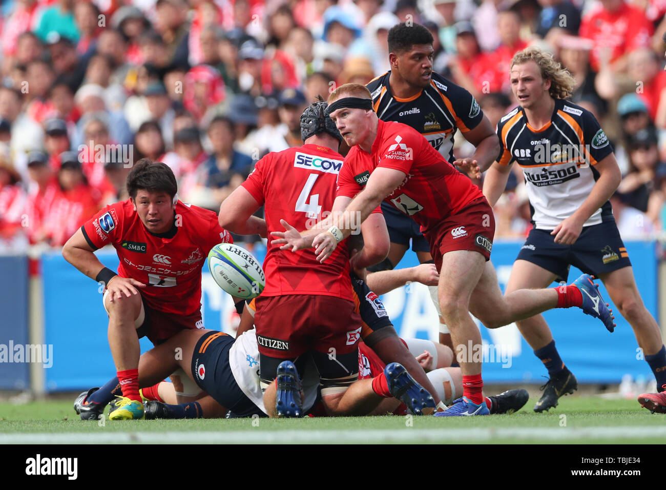 Tokyo, Japan. 1st June, 2019. Jamie Booth (Sunwolves) Rugby : 2019 ...
