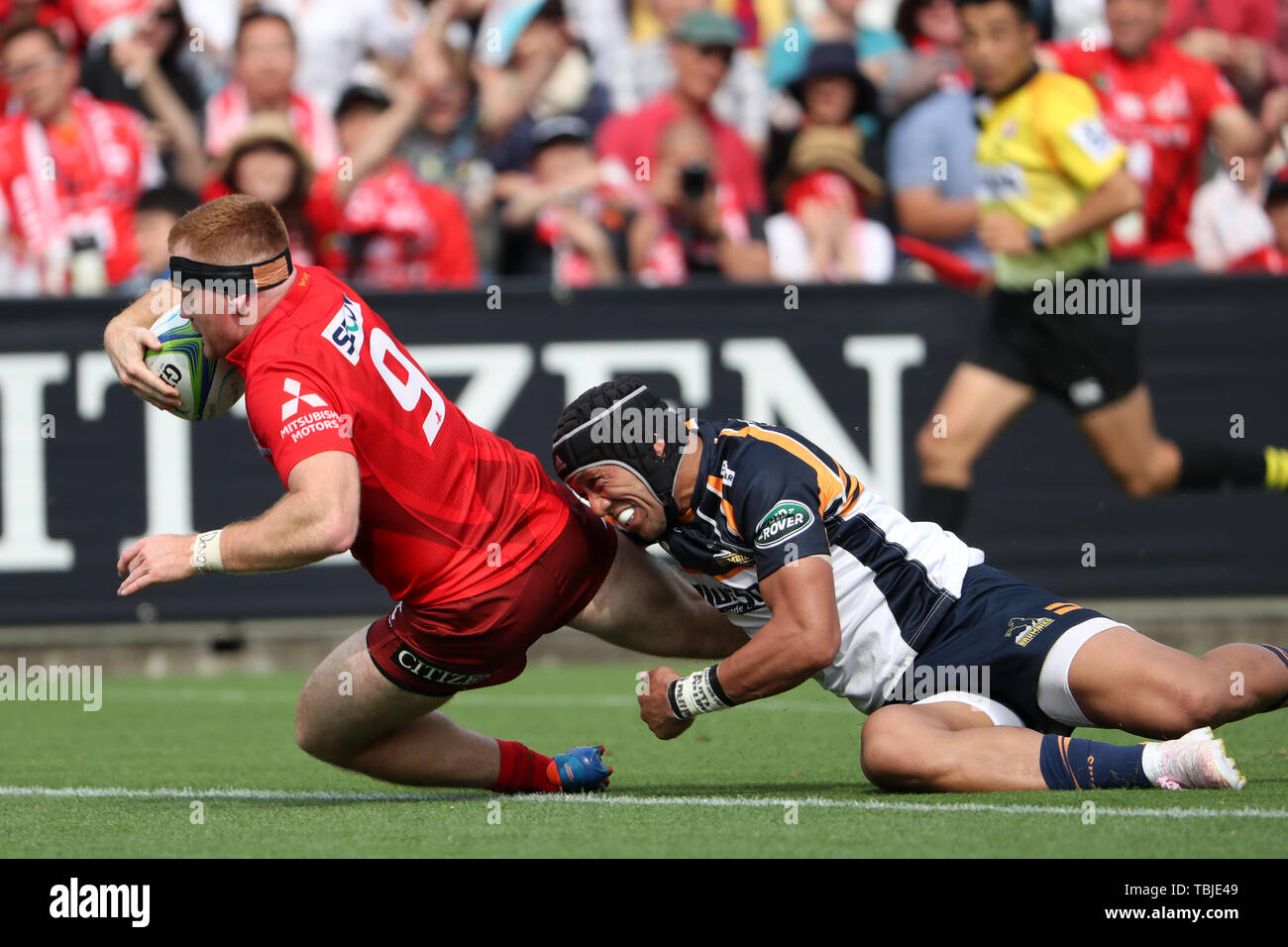 Tokyo, Japan. 1st June, 2019. Jamie Booth (Sunwolves) Rugby : 2019 ...
