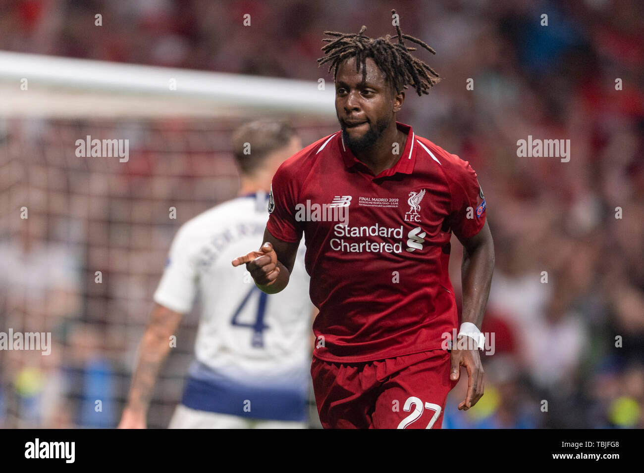 Divock Origi Of Liverpool Celebrates His Goal During The Premier League Match At Anfield Liverpool Picture Date 4th December 19 Picture Credit Should Read James Wilson Sportimage Via Pa Images Stock Photo