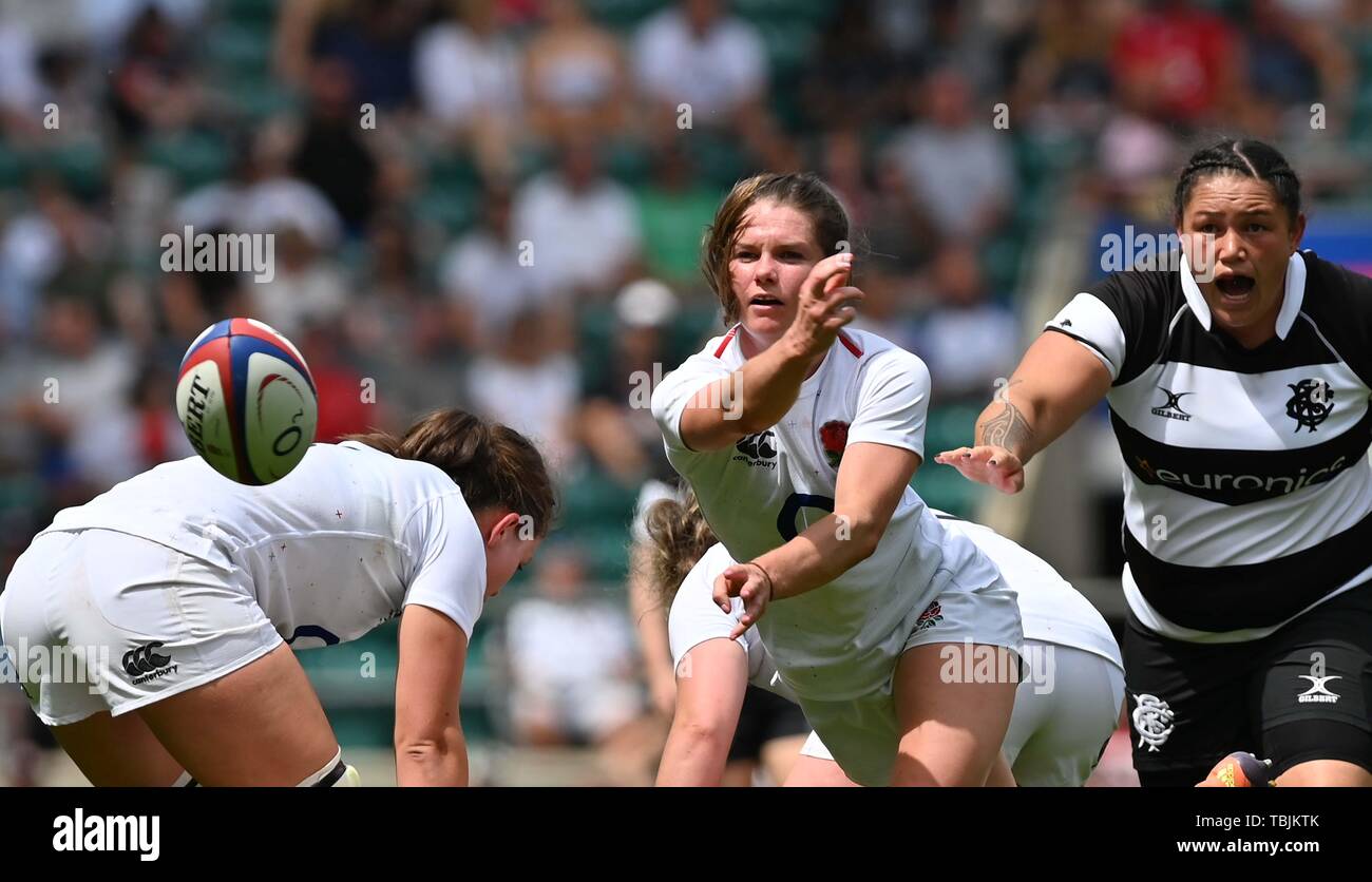 Twickenham Stadium. London. UK. 2nd June 2019. England women v Babarians women. Leanne Riley (England). 02/06/2019. Credit: Sport In Pictures/Alamy Live News Stock Photo