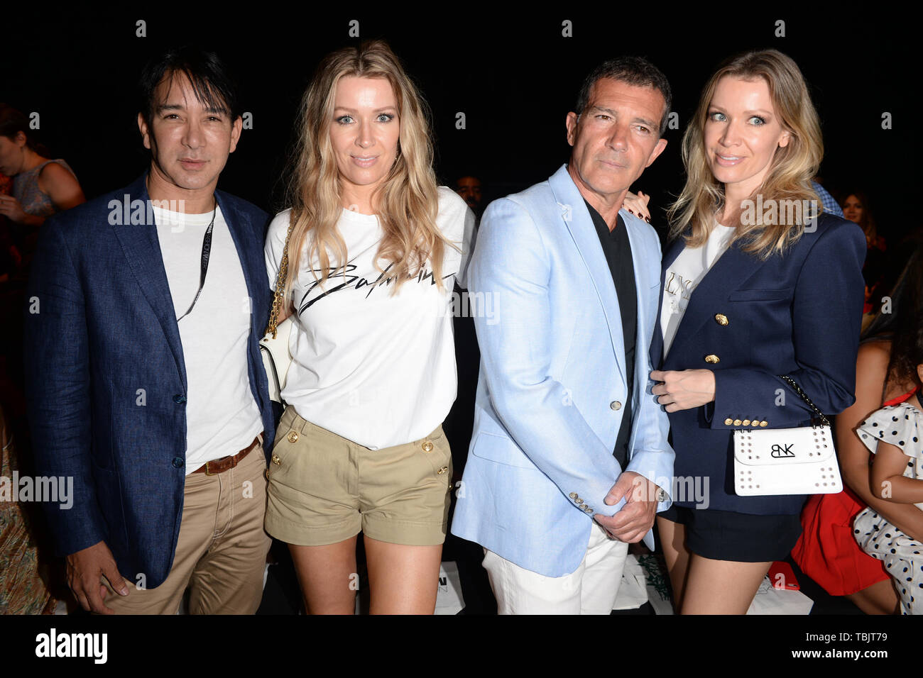Miami Fl Usa 01st June 19 Rene Ruiz Barbara Kempel Antonio Banderas And Nicole Kimpel Are Seen At The Glory Ang Runway Show During Miami Fashion Week At The Ice Palace Studios Miami Fl Usa 01st June 19 Rene Ruiz Barbara Kempel Antonio Banderas And Nicole Kimpel Are Seen At The Glory Ang Runway Show During Miami Fashion Week At The Ice Palace Studios