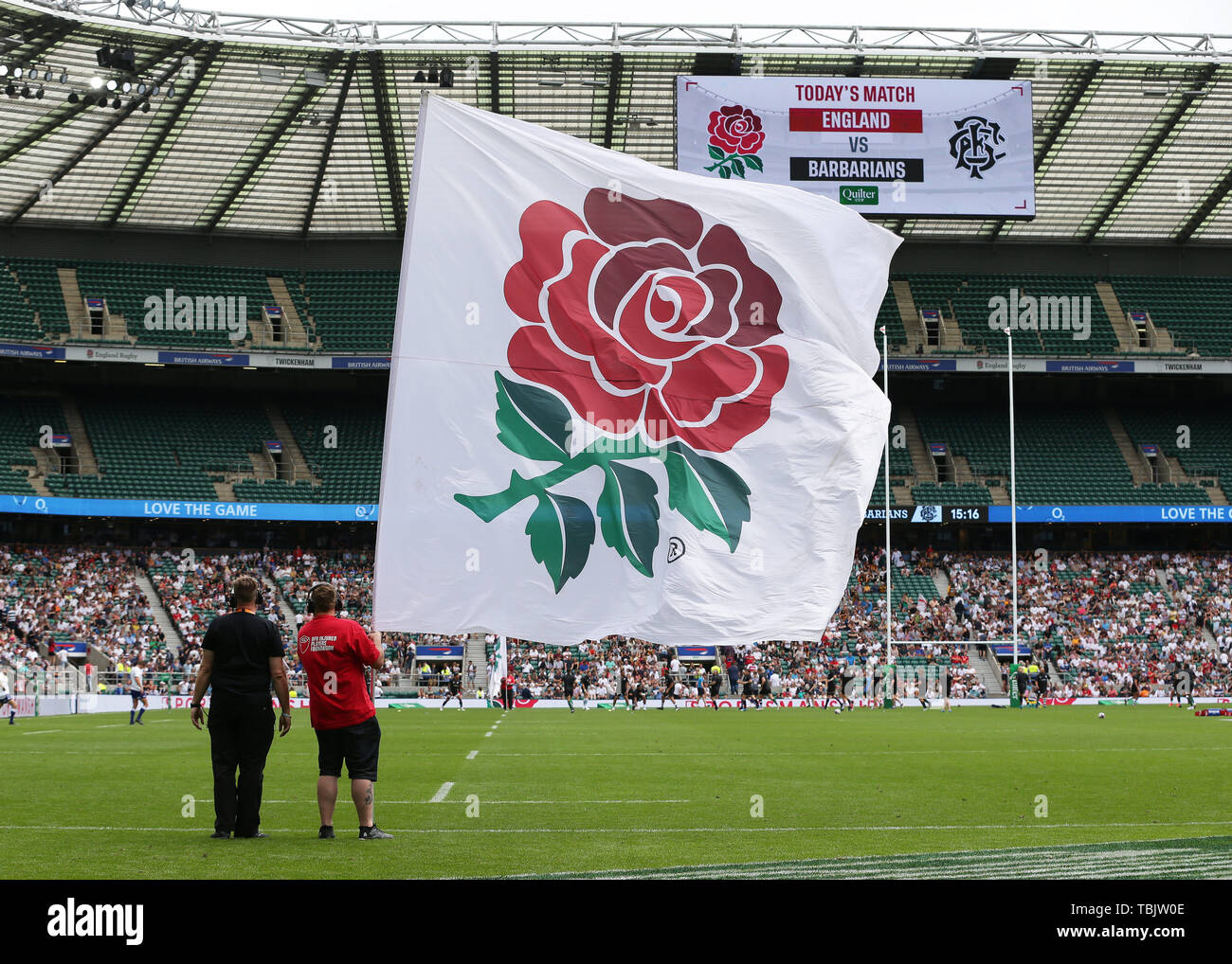 England Rugby Sign Twickenham london flag hi-res stock photography and images - Alamy