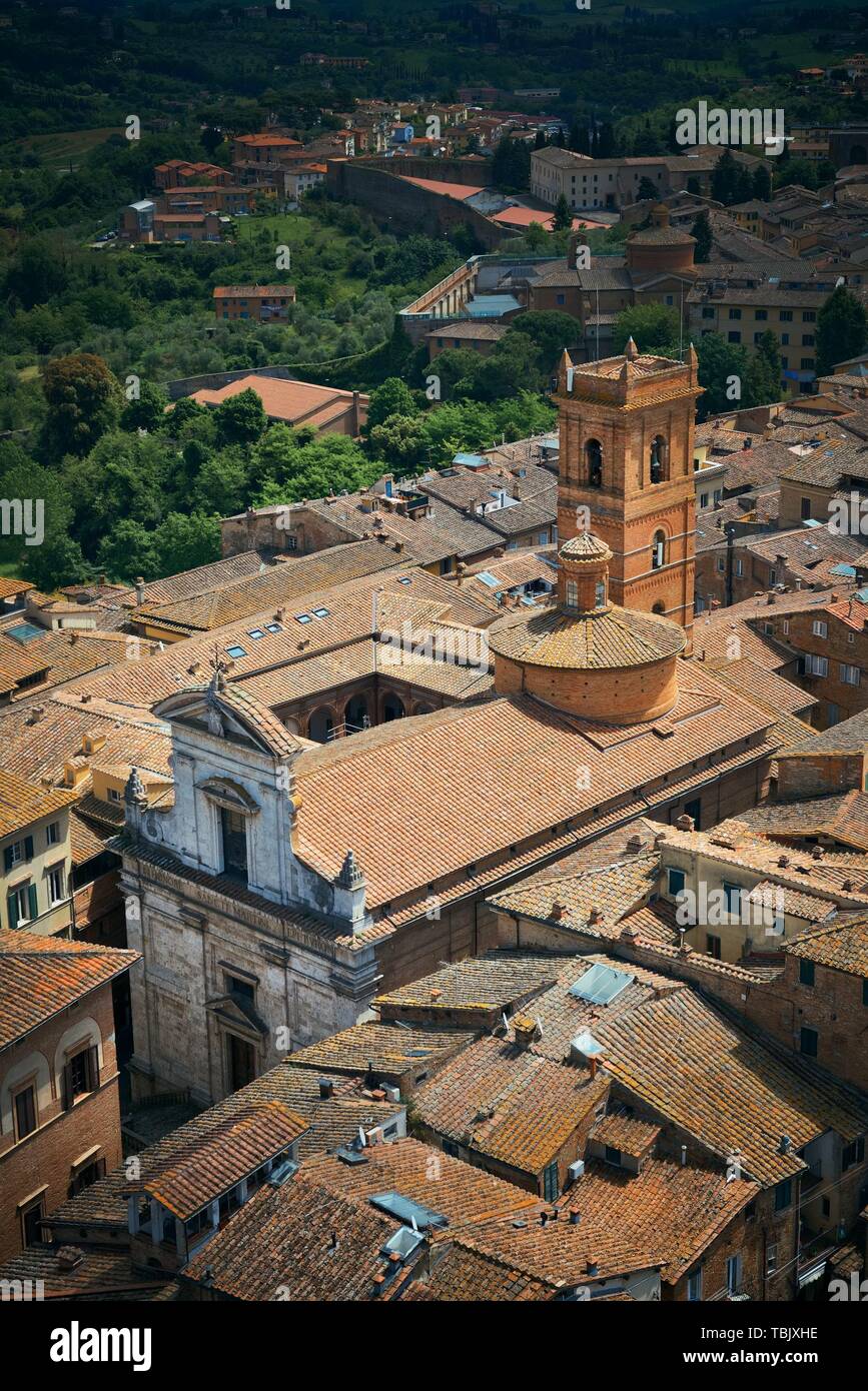 Medieval town Siena rooftop view with historic buildings in Italy Stock ...