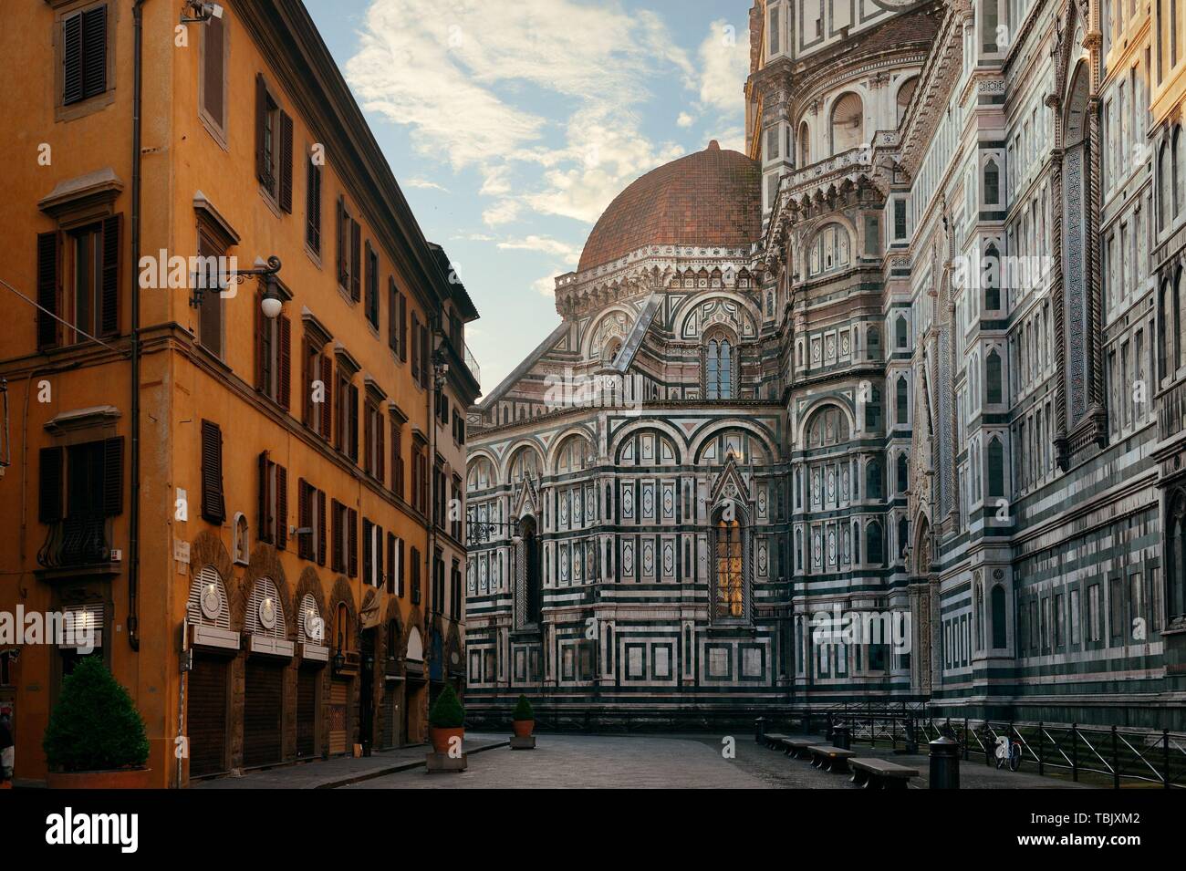 Duomo Santa Maria Del Fiore in Florence Italy closeup view. Stock Photo
