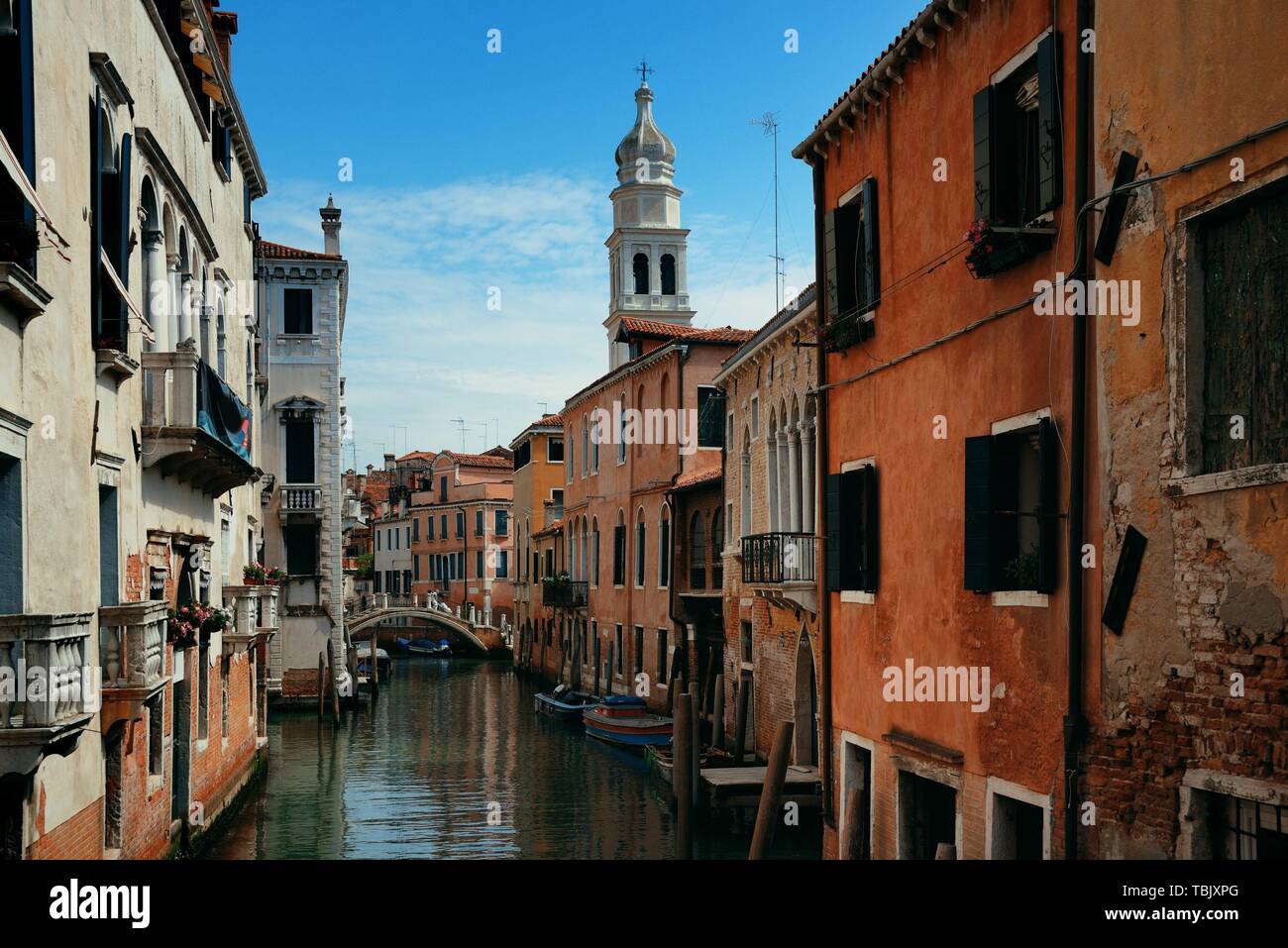 Venice canal view with historical buildings. Italy Stock Photo - Alamy