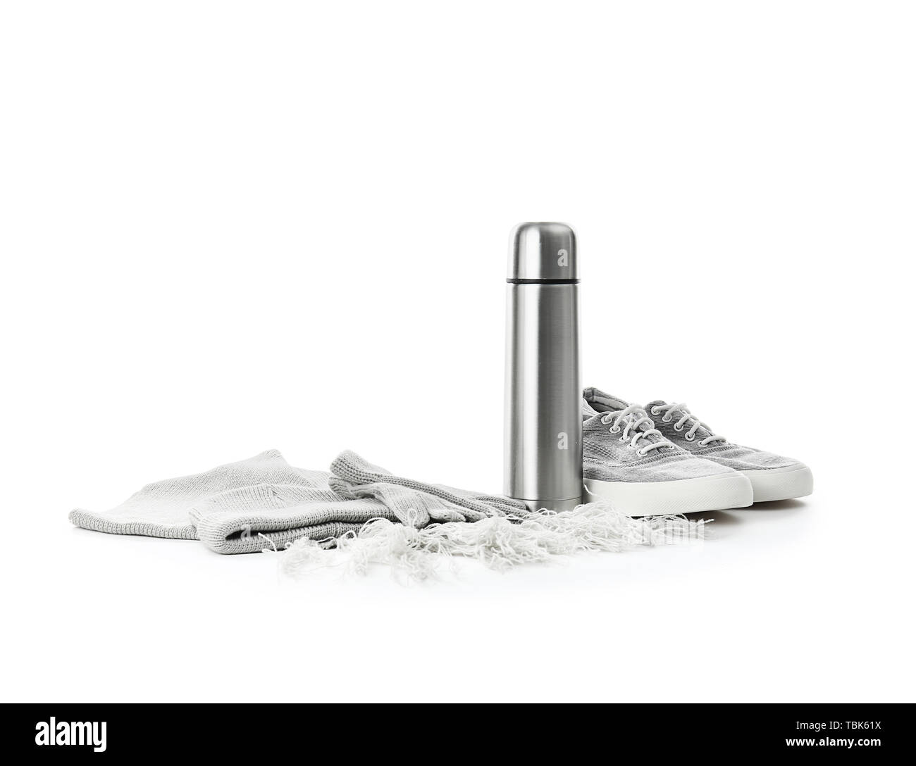 Set of items for tourist on white background Stock Photo - Alamy
