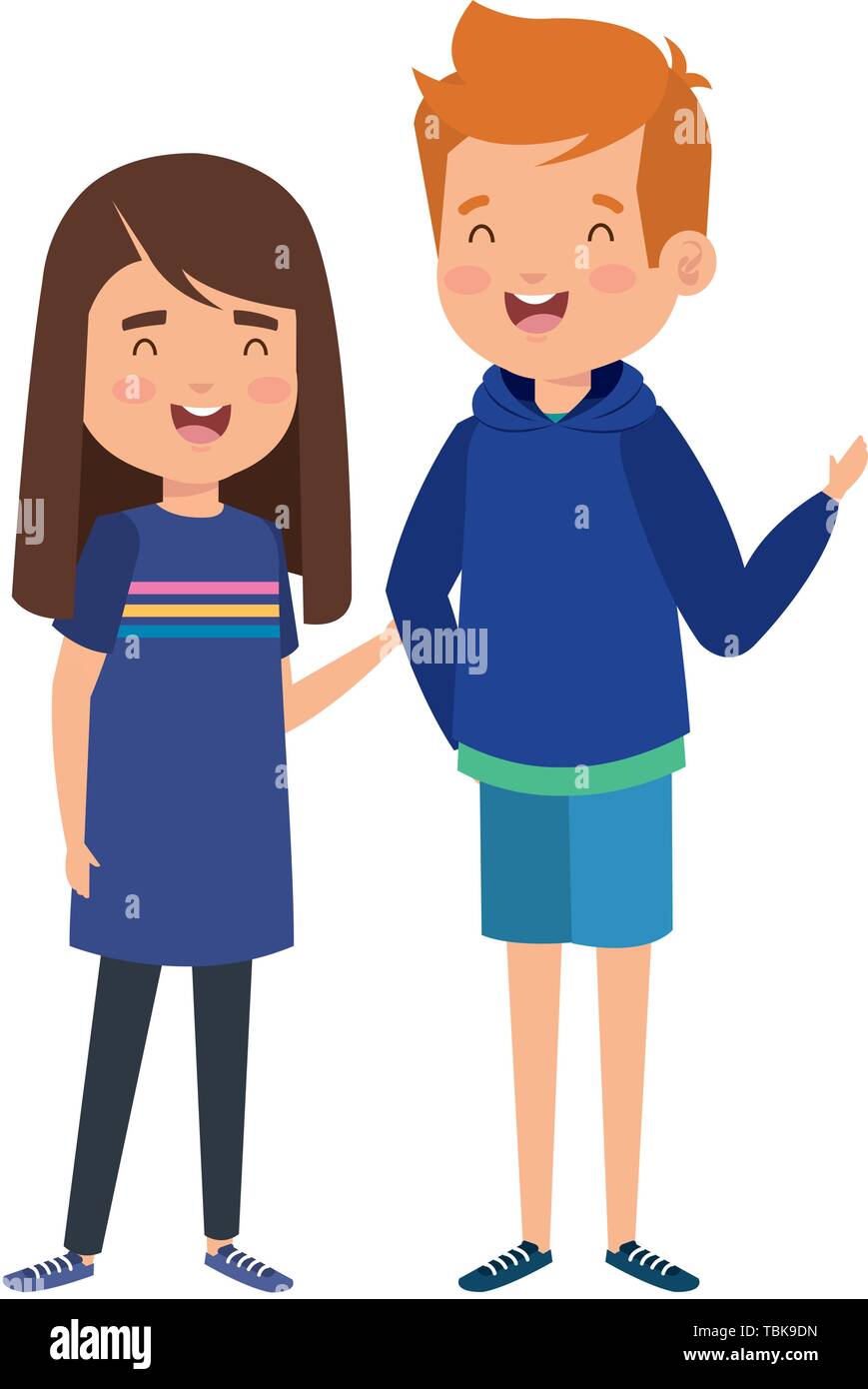 cute little kids couple characters Stock Vector Image & Art - Alamy