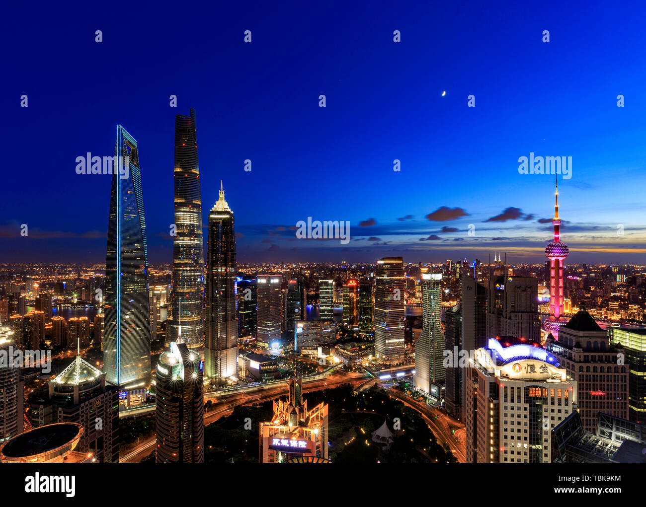 Night view of Lujiazui, Shanghai Stock Photo