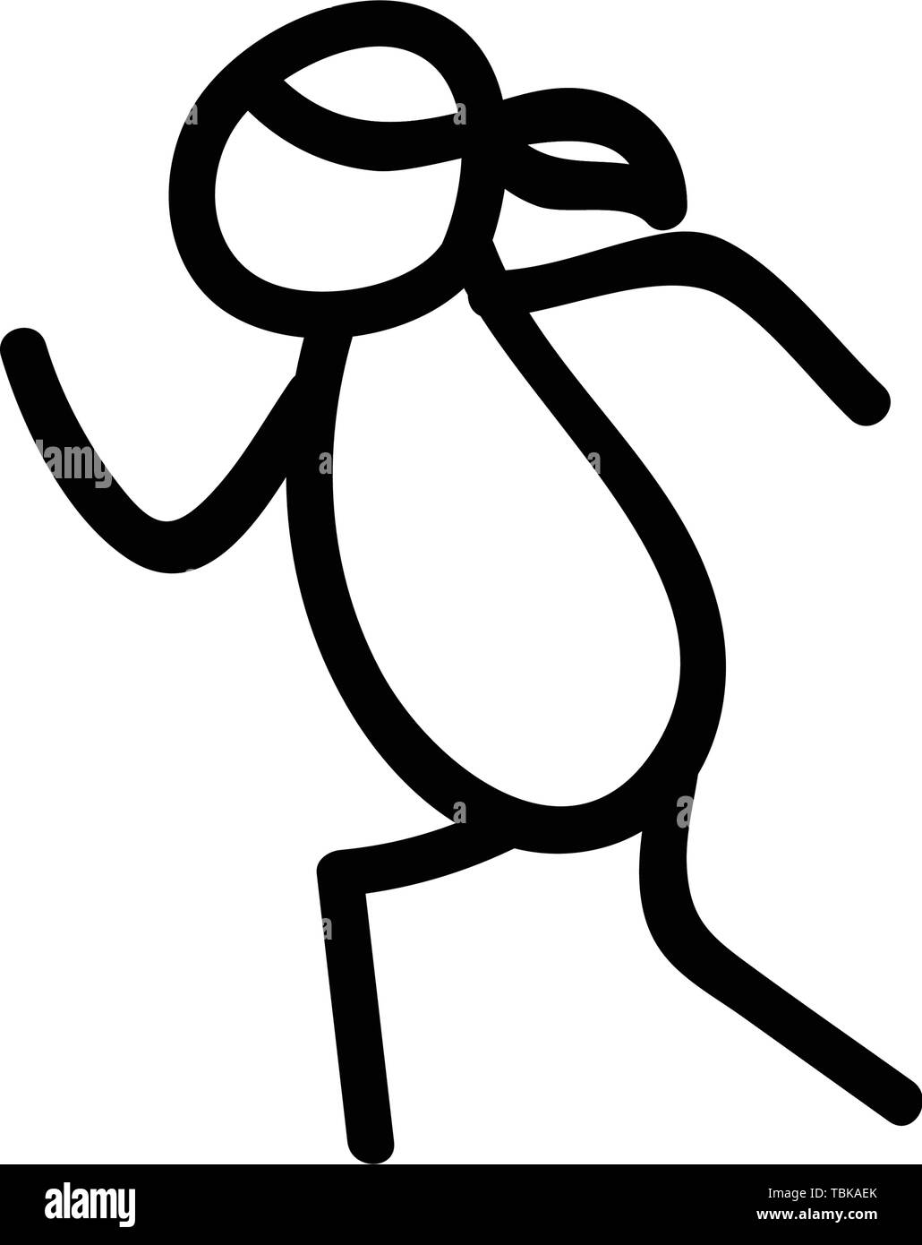 Stick figure - girl running icon Stock Vector Image & Art - Alamy