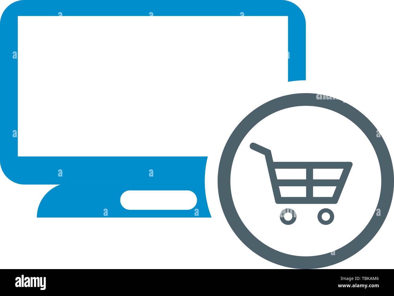 Online shopping vector icon blue Stock Vector Image & Art - Alamy
