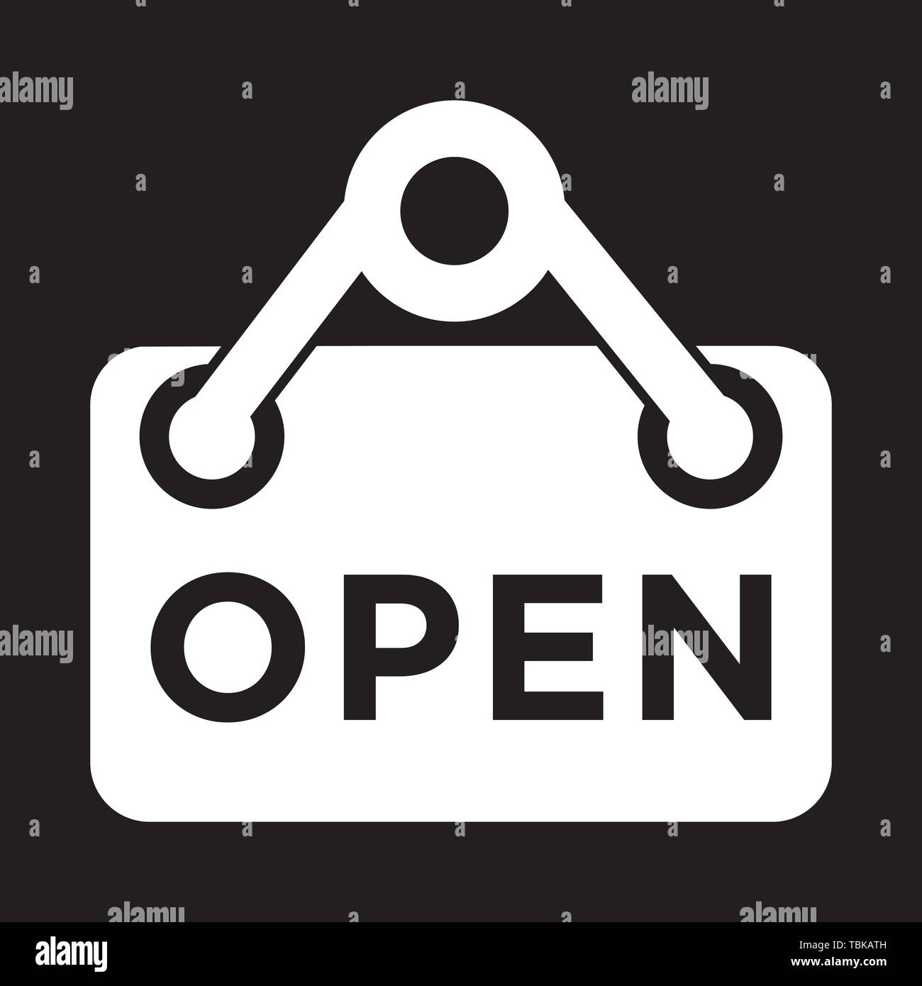 Open vector icon, tag symbol - glyph style design white Stock Vector