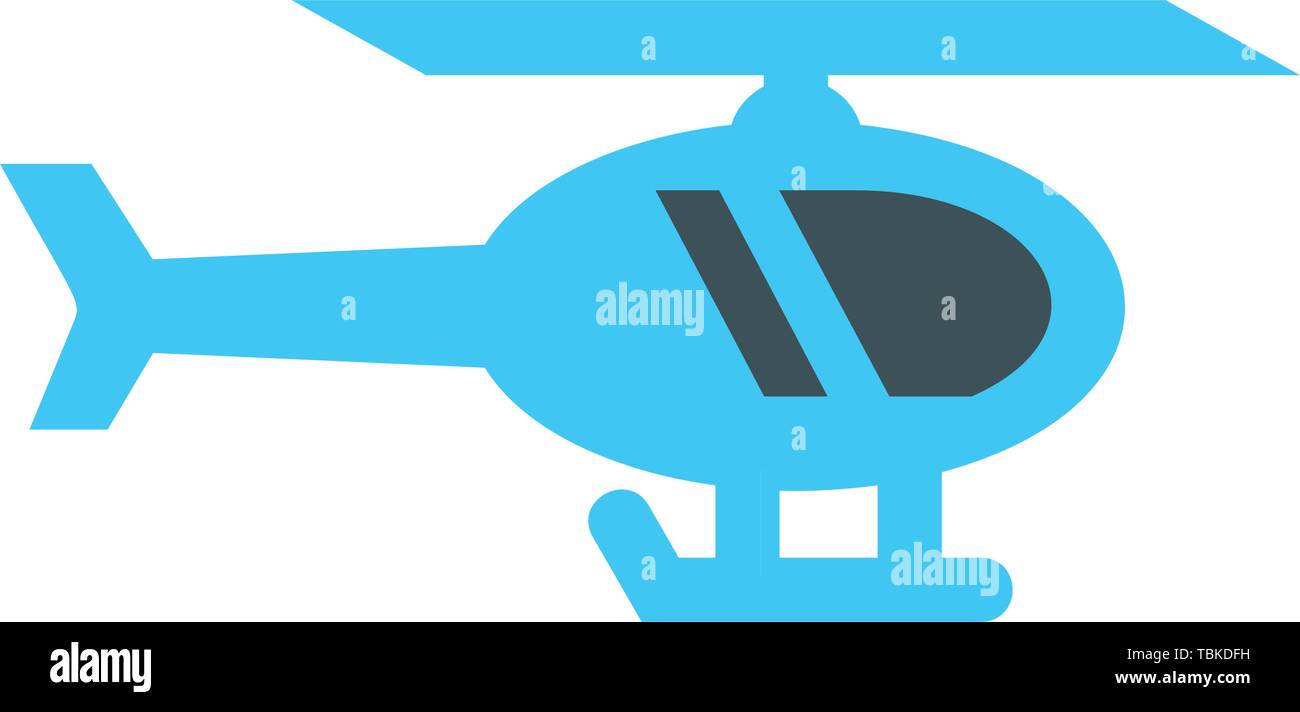 Helicopter flat icon illustration Stock Vector