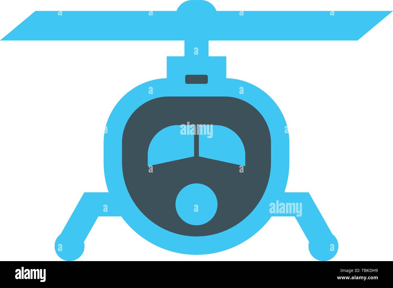 Helicopter flat colorful icon illustration Stock Vector