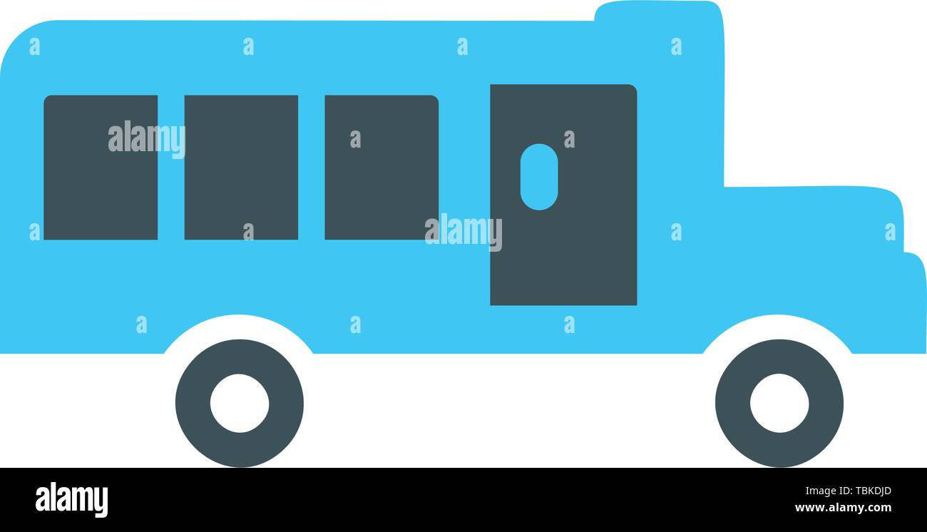 Flat school bus icon Stock Vector