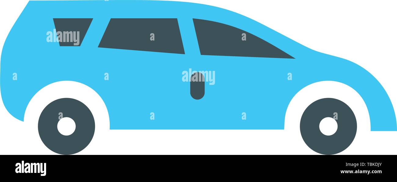 Car colorful flat icon Stock Vector