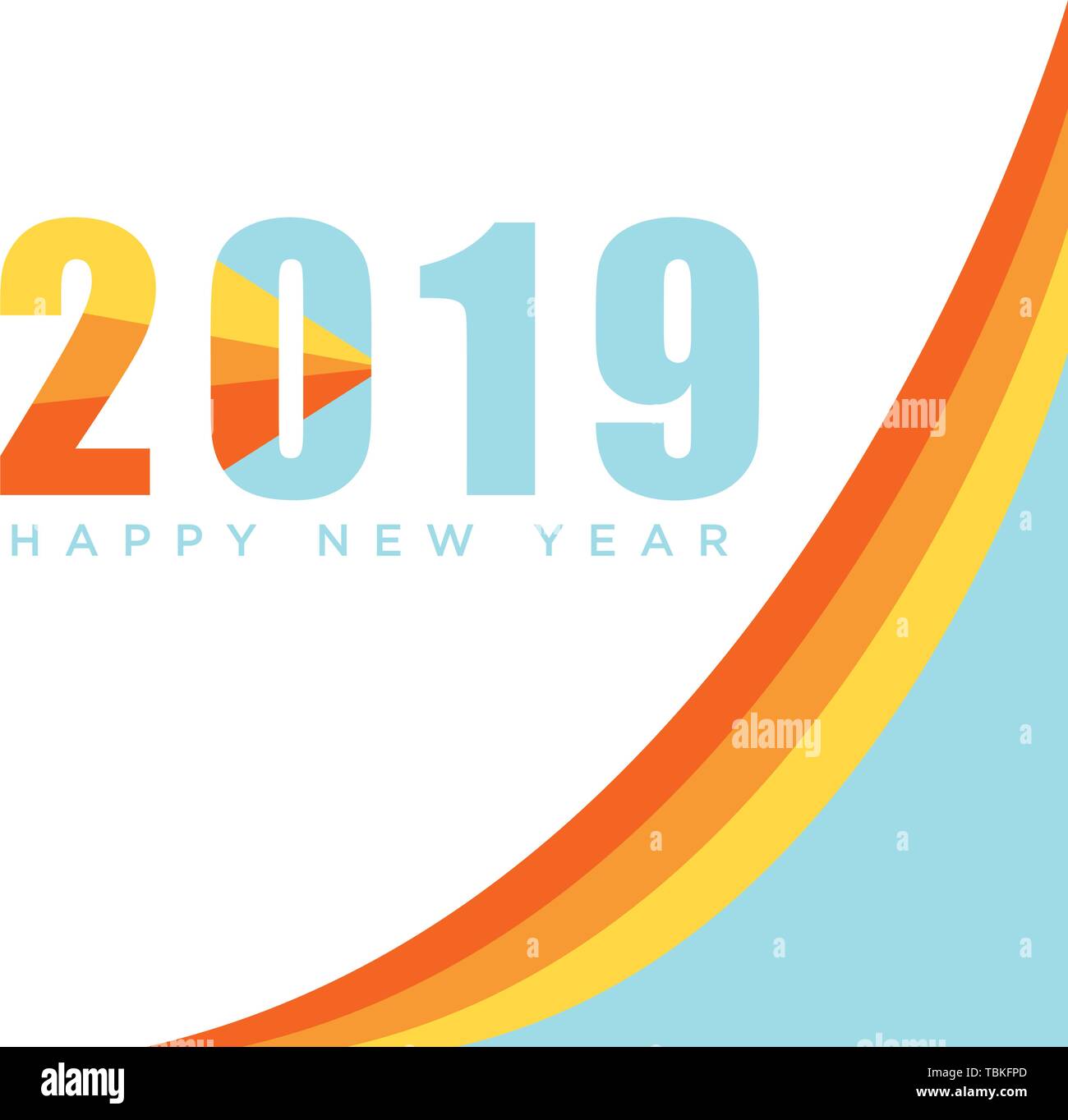 Happy new year card for 2019, Vector modern minimalistic happy new year 2019 Stock Vector