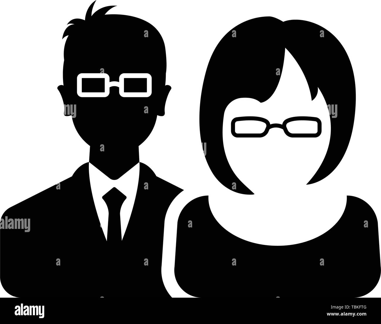 Men and women with the business avatar profile picture - Black Stock Vector