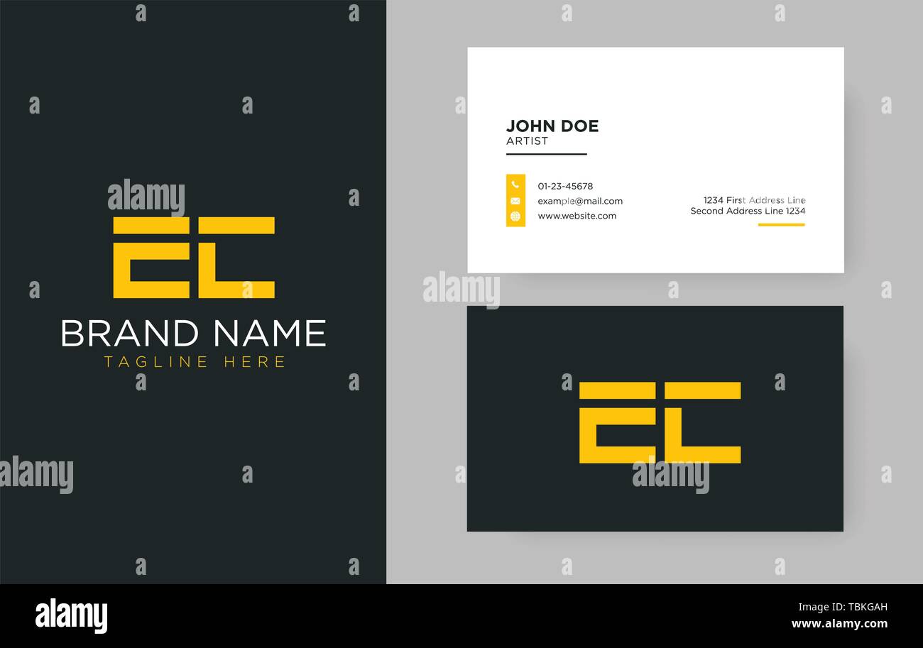 Premium letter EC logo with an elegant corporate identity template Stock Vector