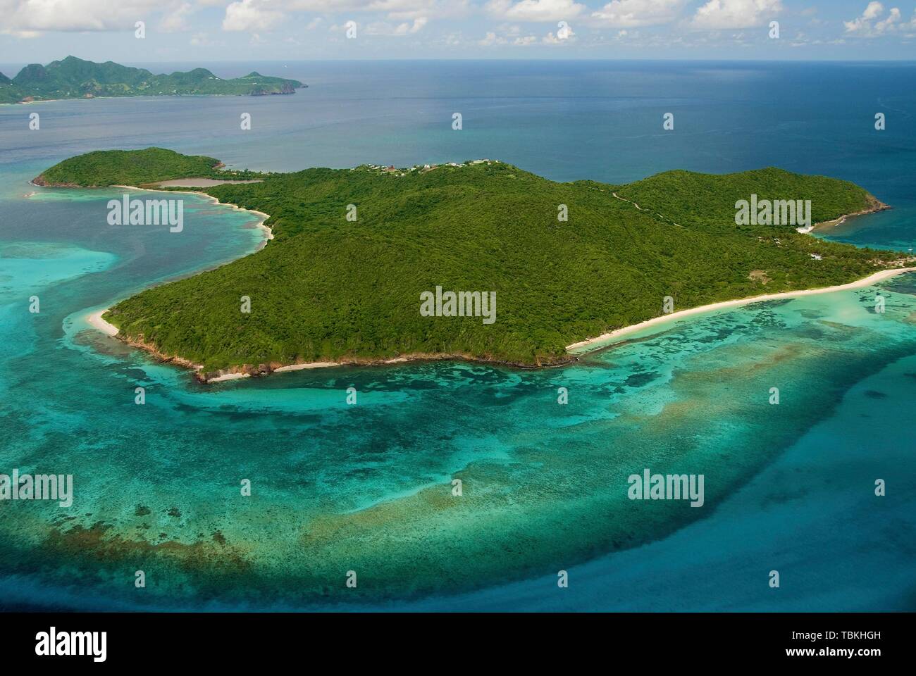 Aerial View Of The Tobago Cays St Vincent Island St Vincent And The Grenadines Stock Photo Alamy