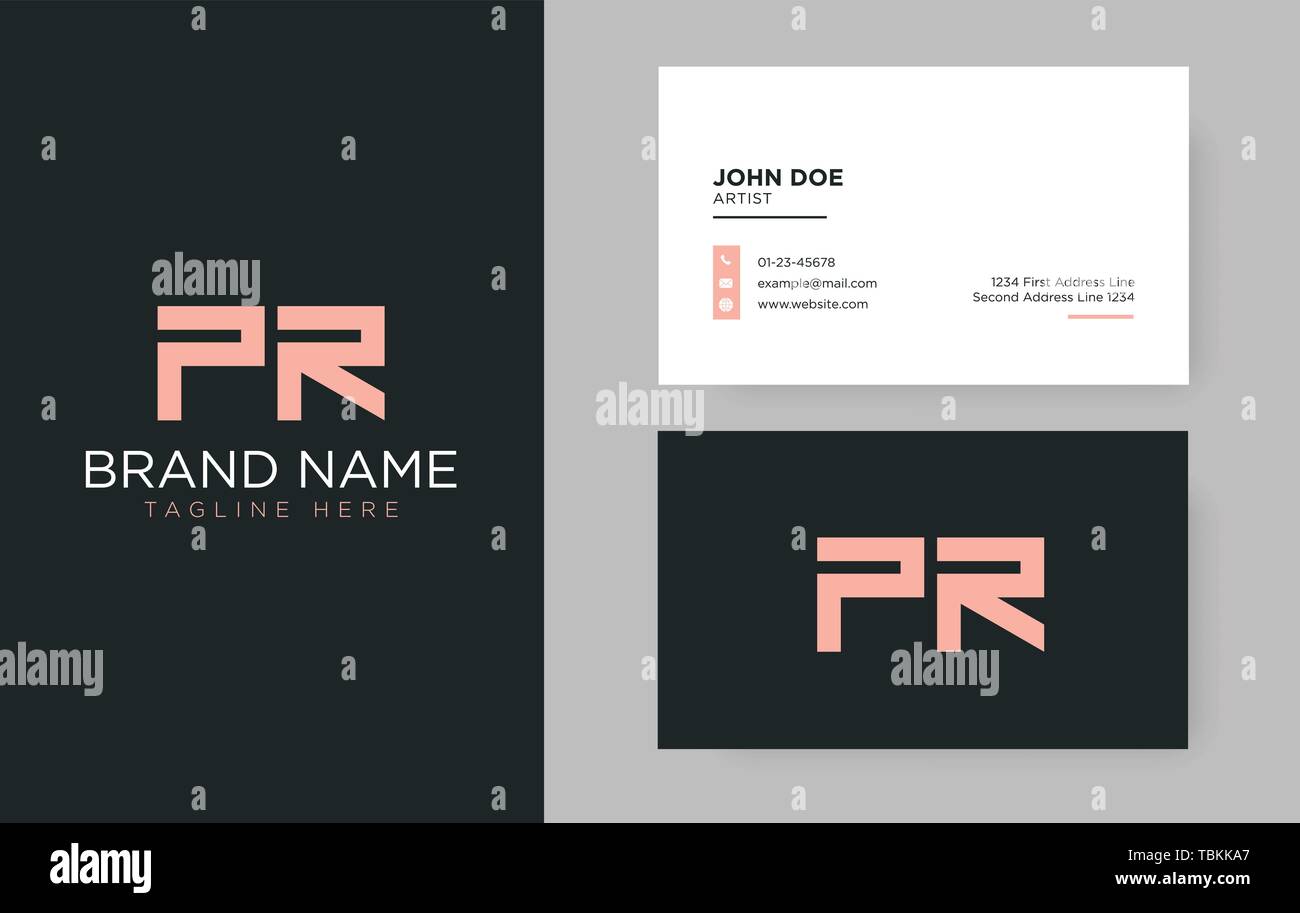 Premium letter PR logo with an elegant corporate identity template Stock Vector
