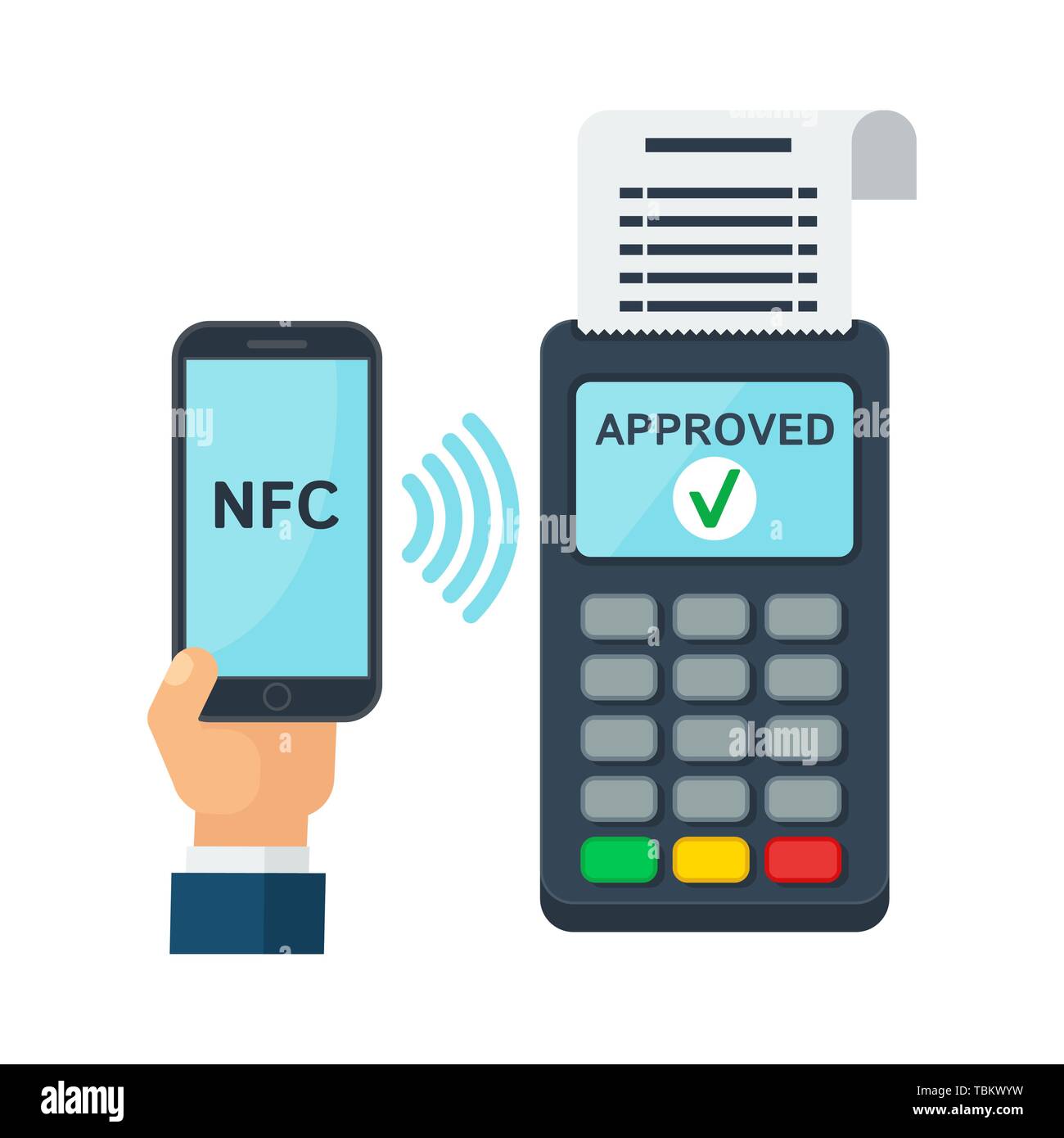 Contactless payment using RFID or NFC technology Stock Vector