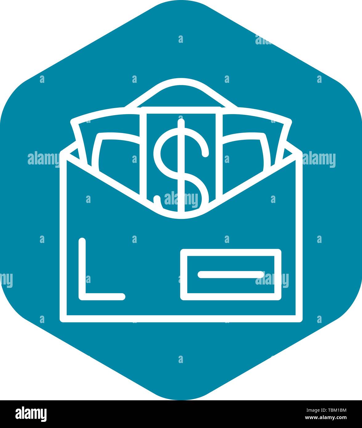 Bribery money envelope icon, outline style Stock Vector