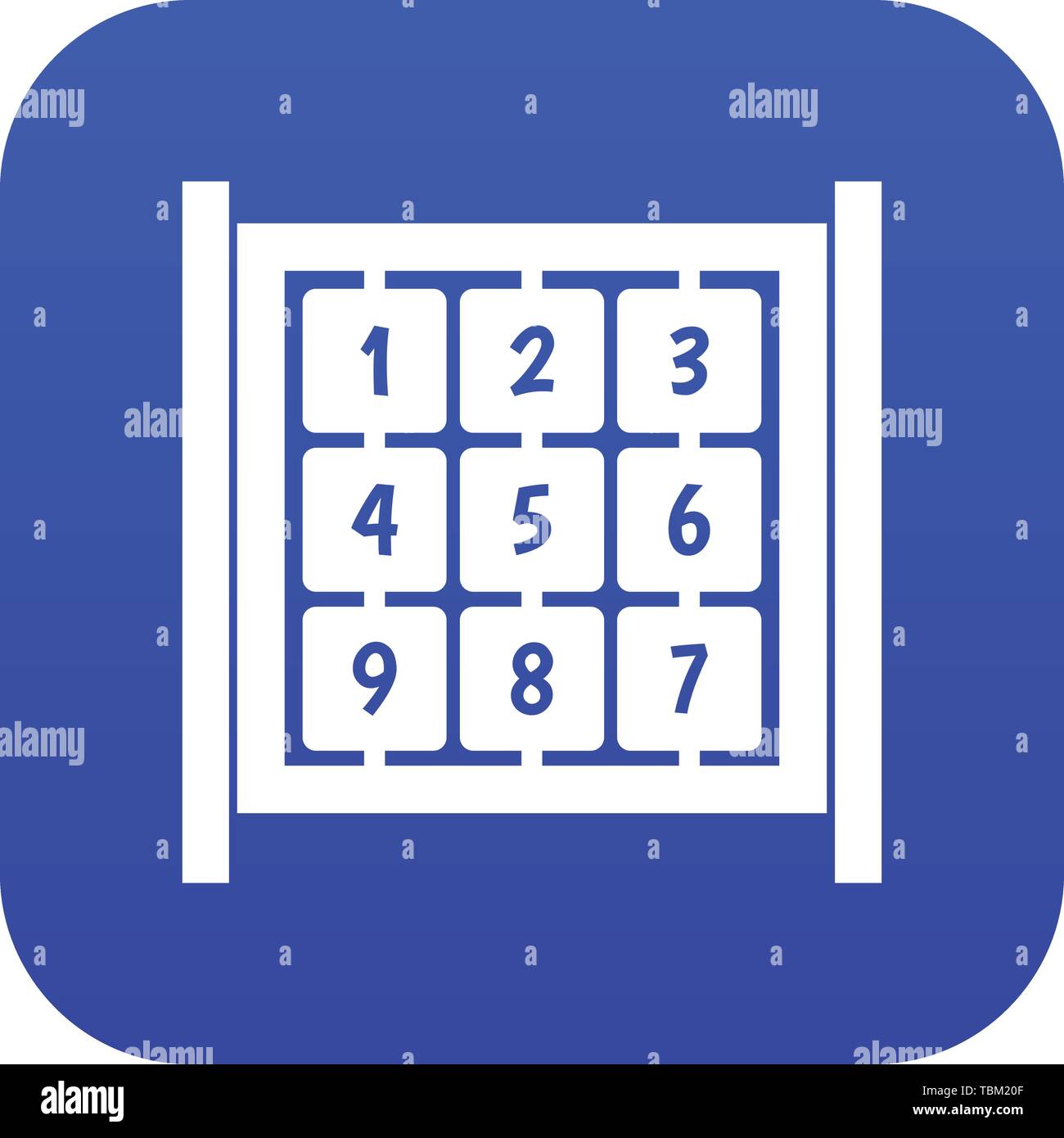 Cubes with numbers on playground icon digital blue Stock Vector Image ...