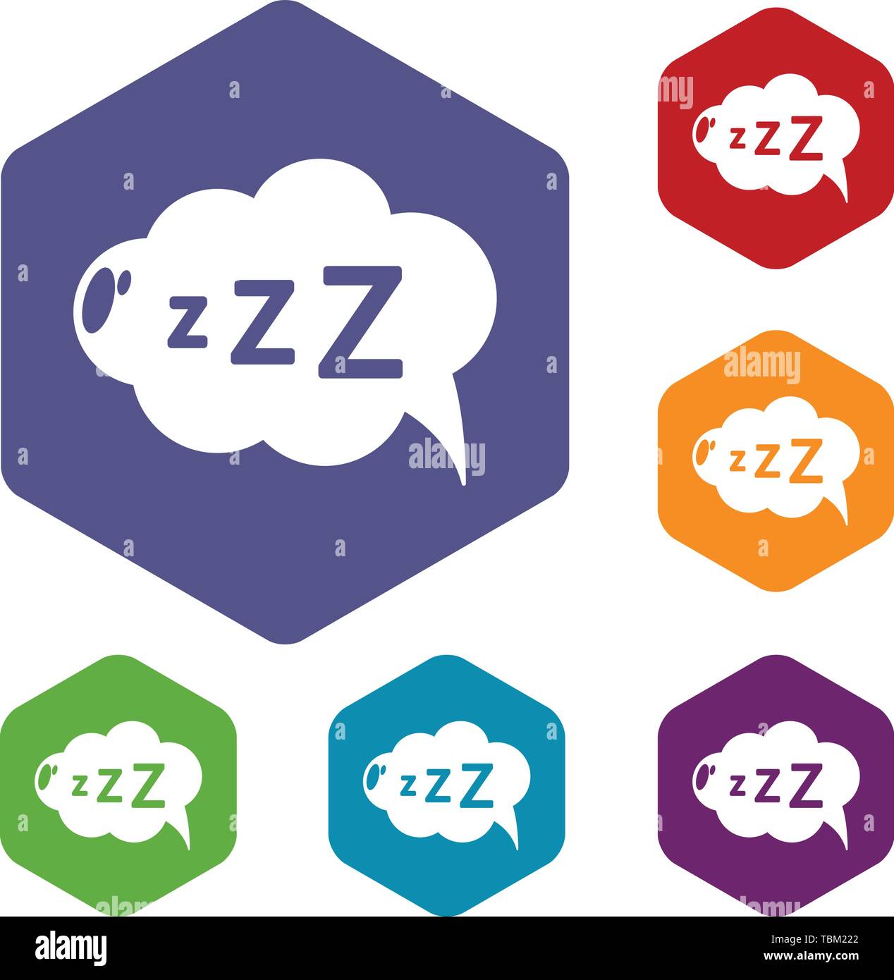 Snoring icons vector hexahedron Stock Vector