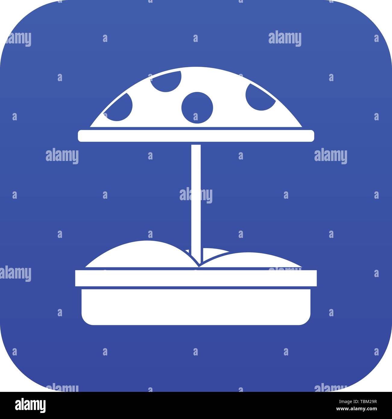 Sandbox with dotted umbrella icon digital blue Stock Vector Image & Art