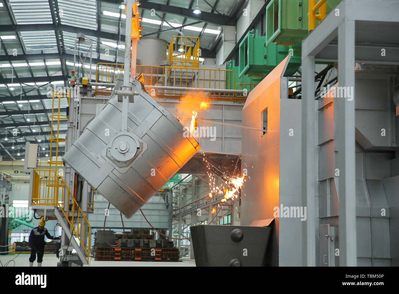 Iron and steel smelting industry in steelmaking plants Stock Photo Alamy