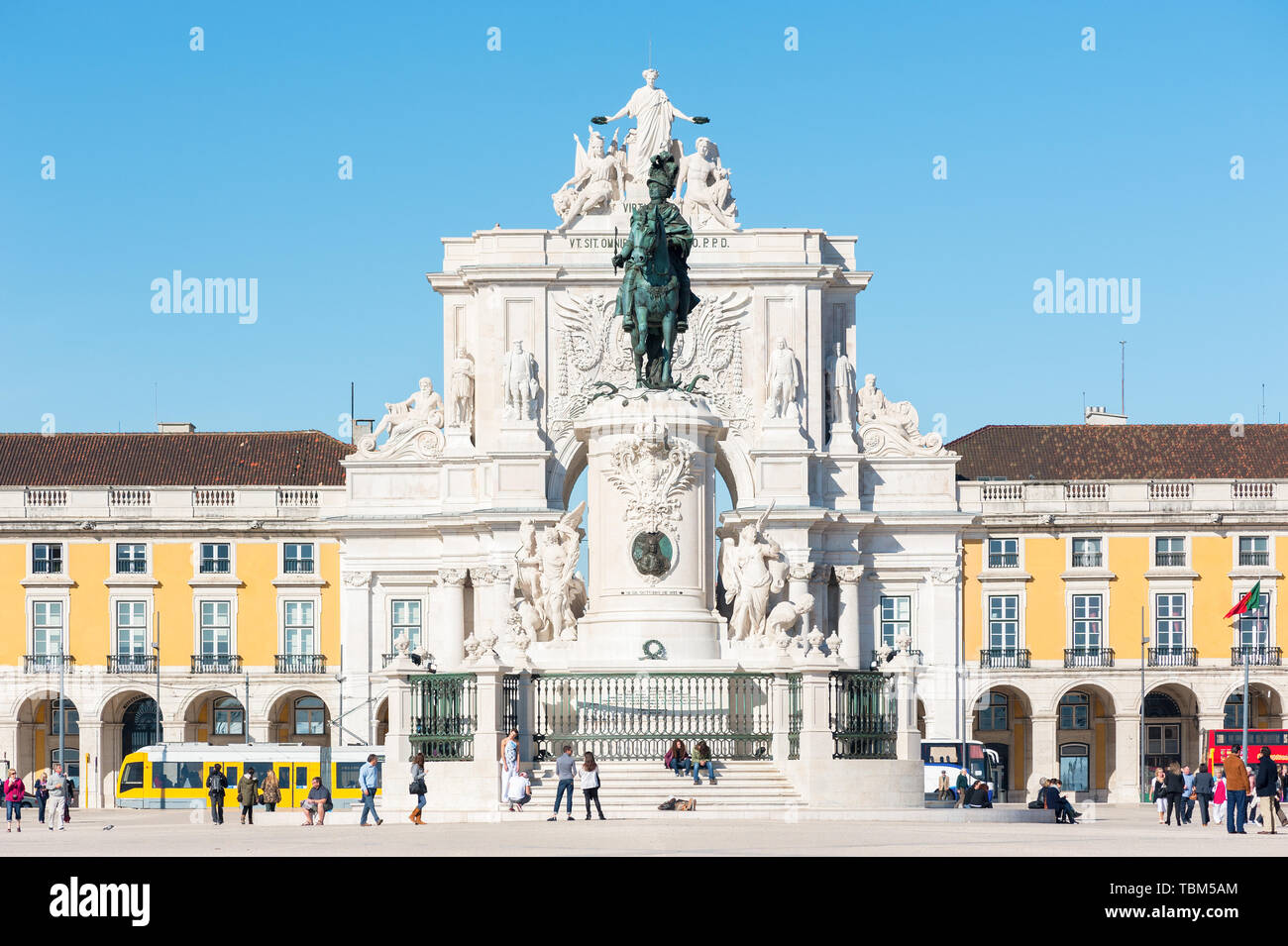 Commercial Square in Lisbon, Portugal Stock Photo Alamy
