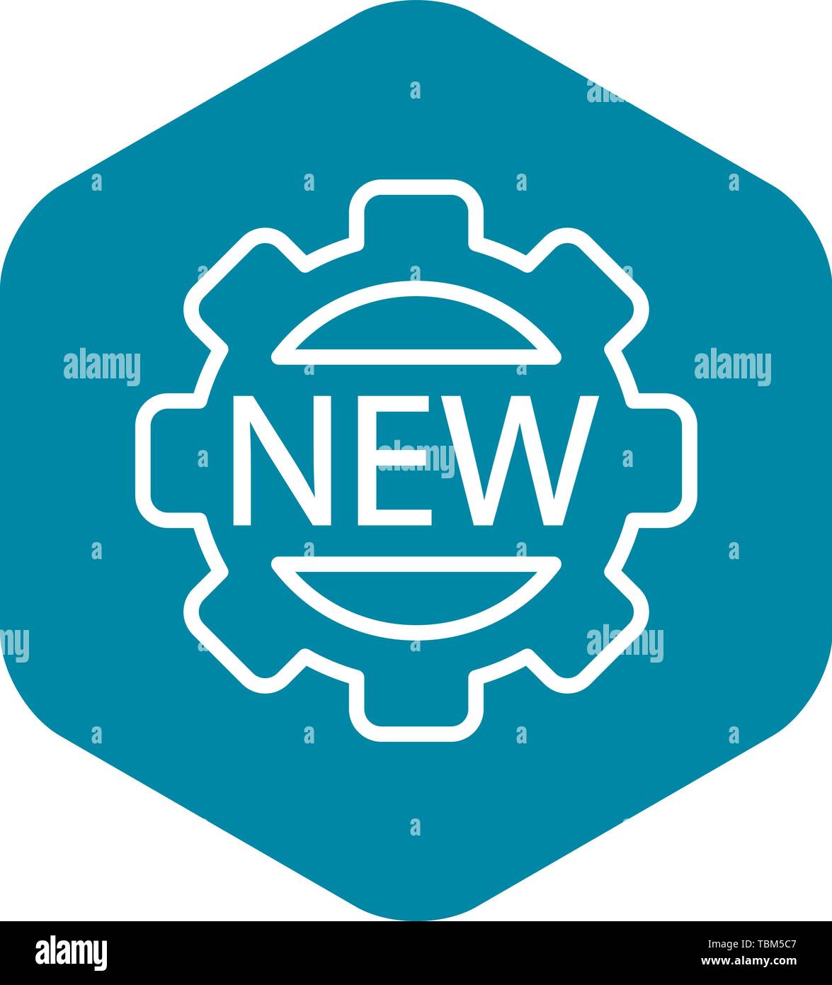 New cog wheel icon, outline style Stock Vector Image & Art - Alamy
