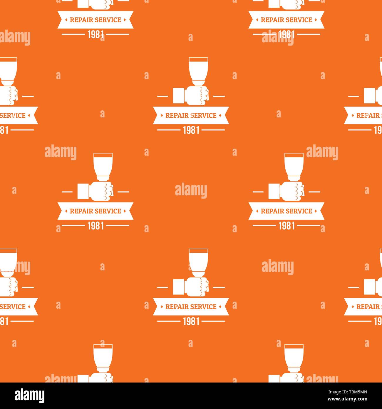 Renovation service pattern vector orange Stock Vector