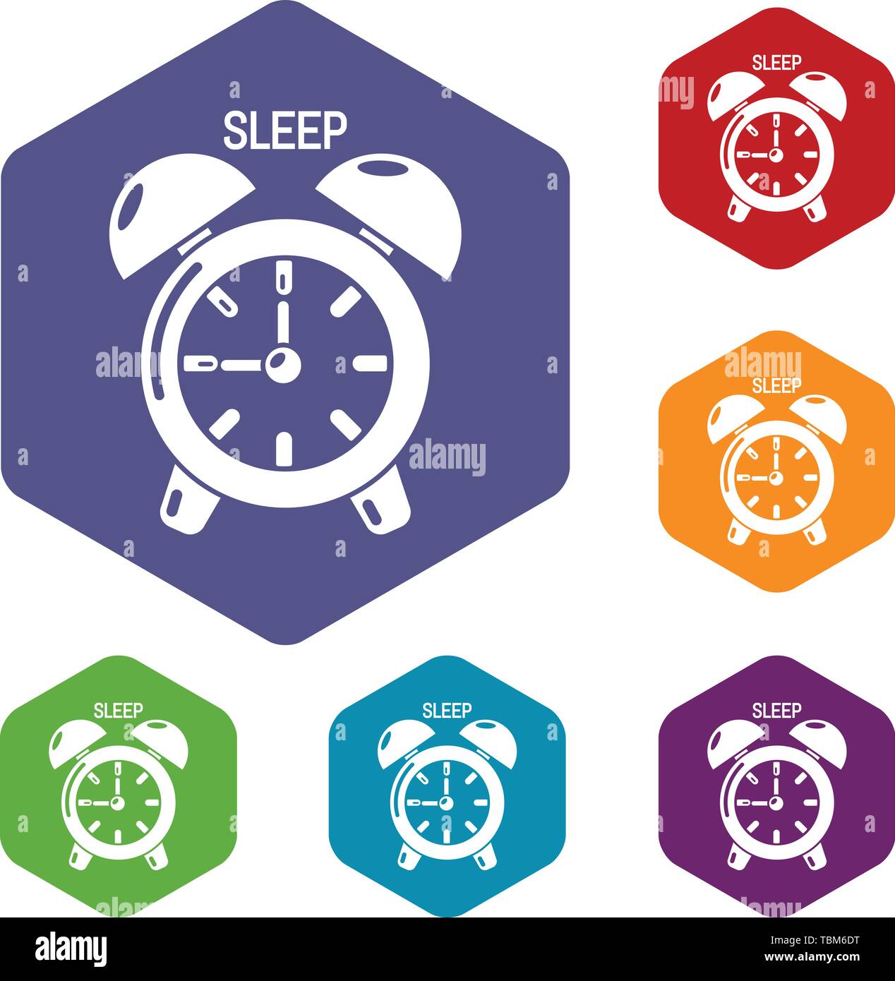 Alarm clock icons vector hexahedron Stock Vector