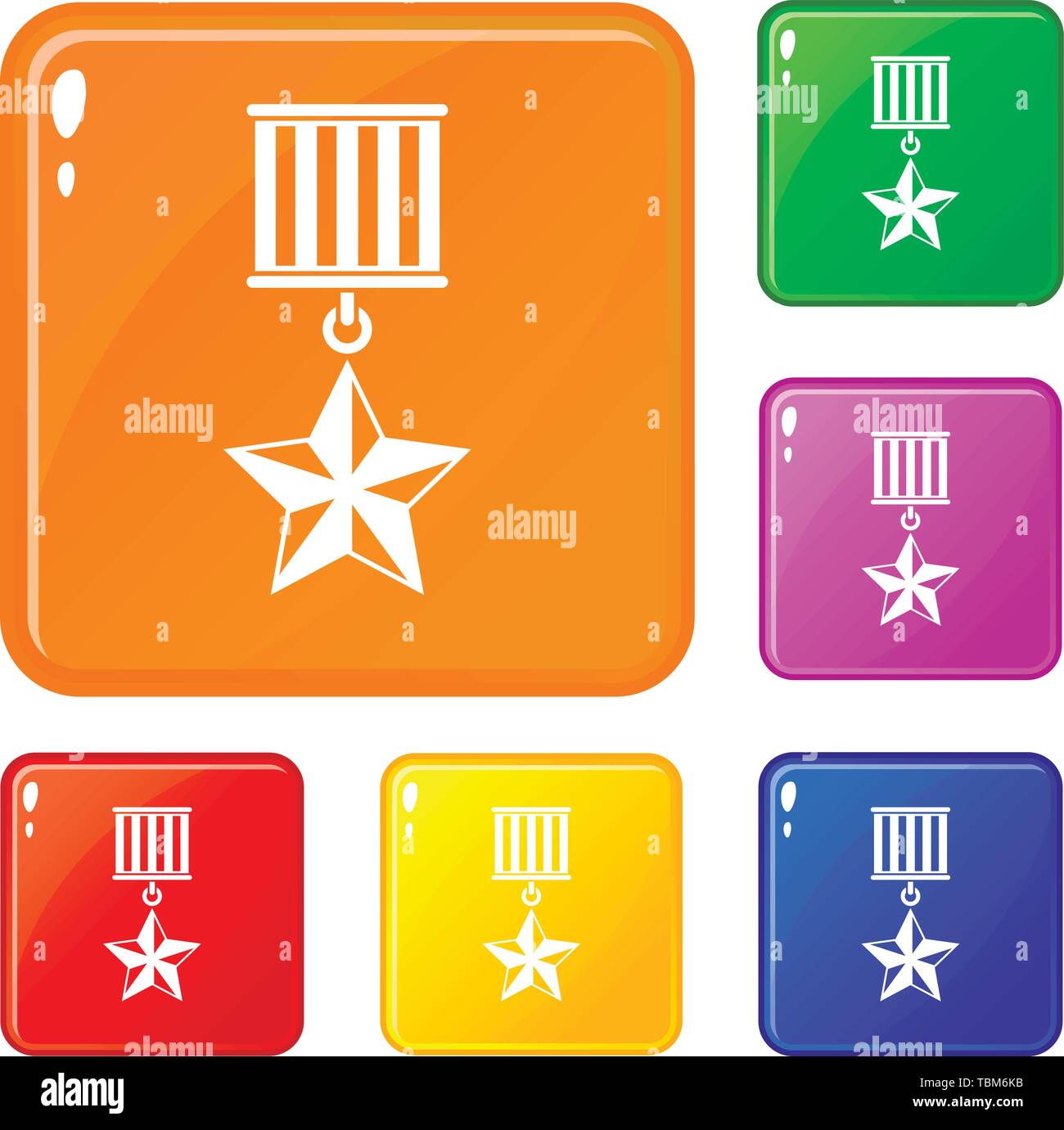 Medal star icons set vector color Stock Vector Image & Art - Alamy