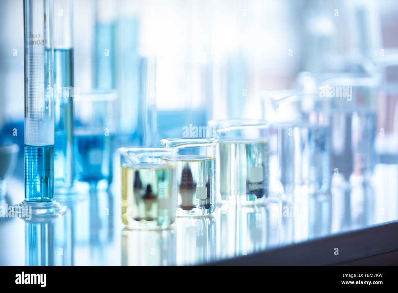 Medical laboratory test tube in chemistry biology lab test. Scientific