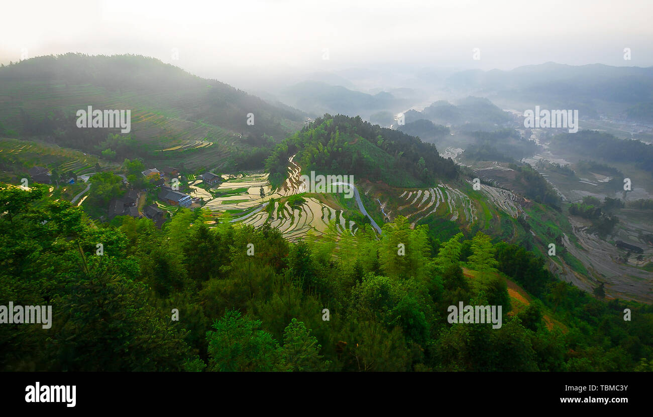 Scenery of Zhenglong Ancient Village, Xinhua County, Loudi City, Hunan Province Stock Photo