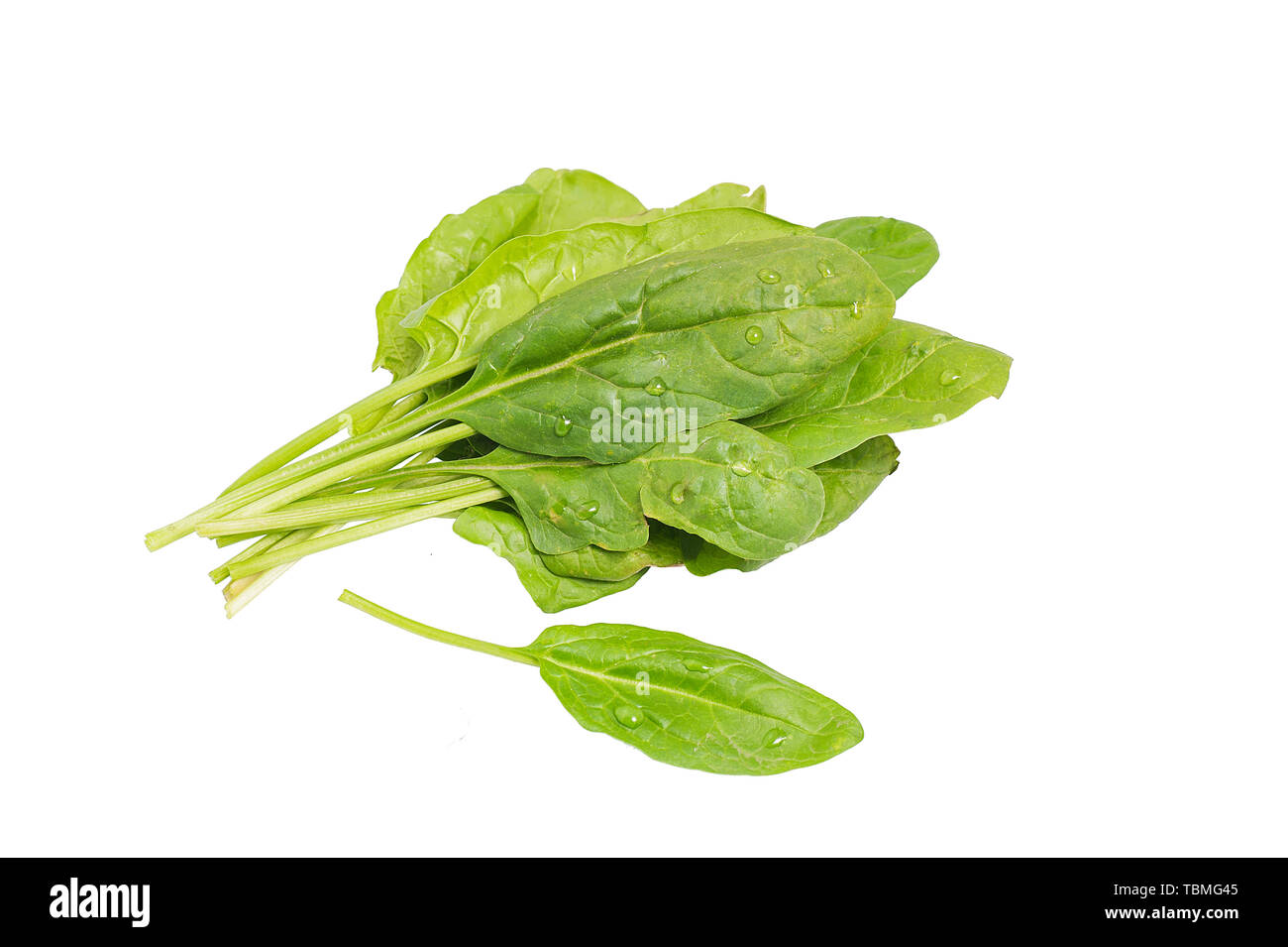 fresh spinach leaves isolated on white background Raw food Stock Photo ...