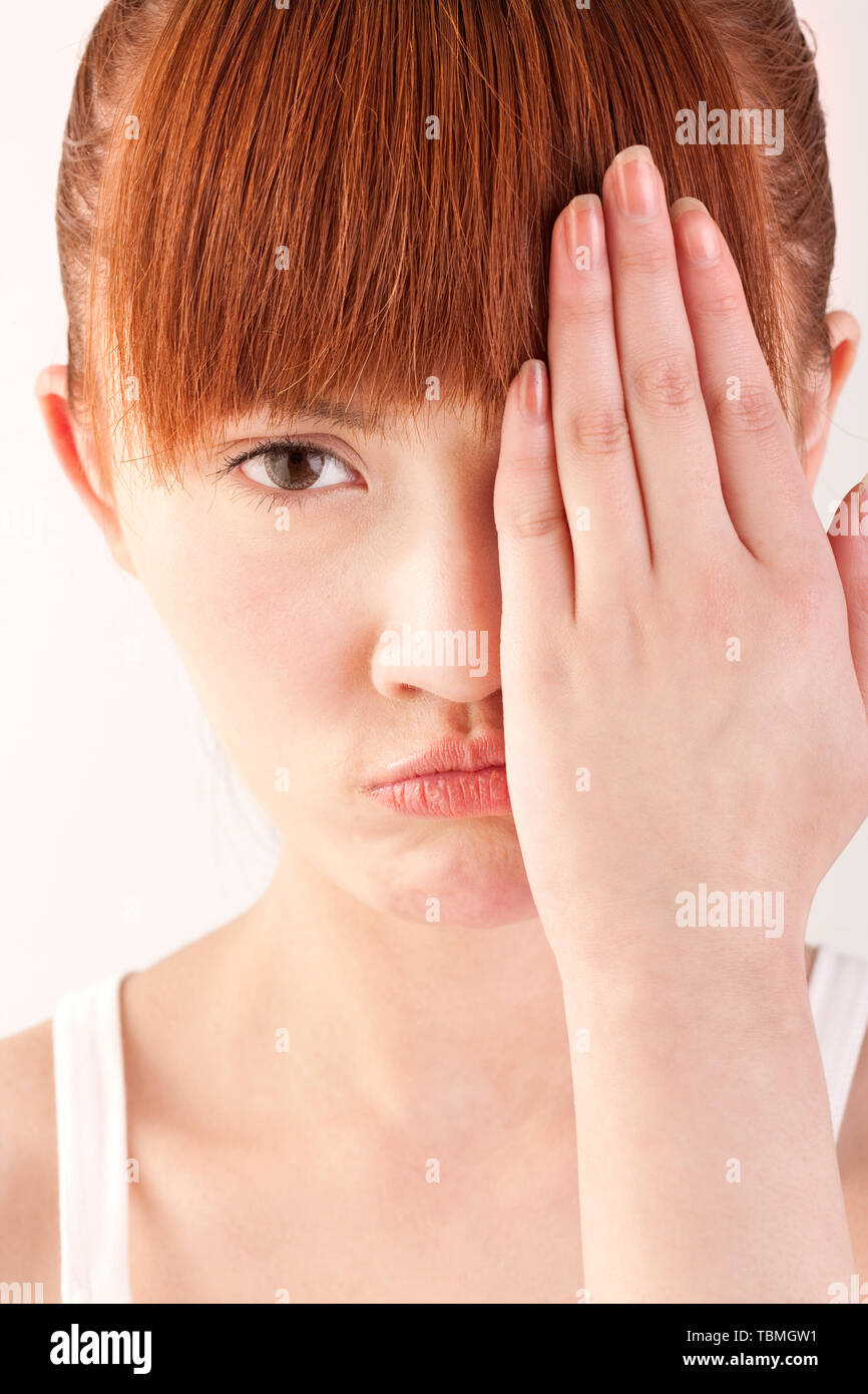 Cover the eyes Stock Photo Alamy