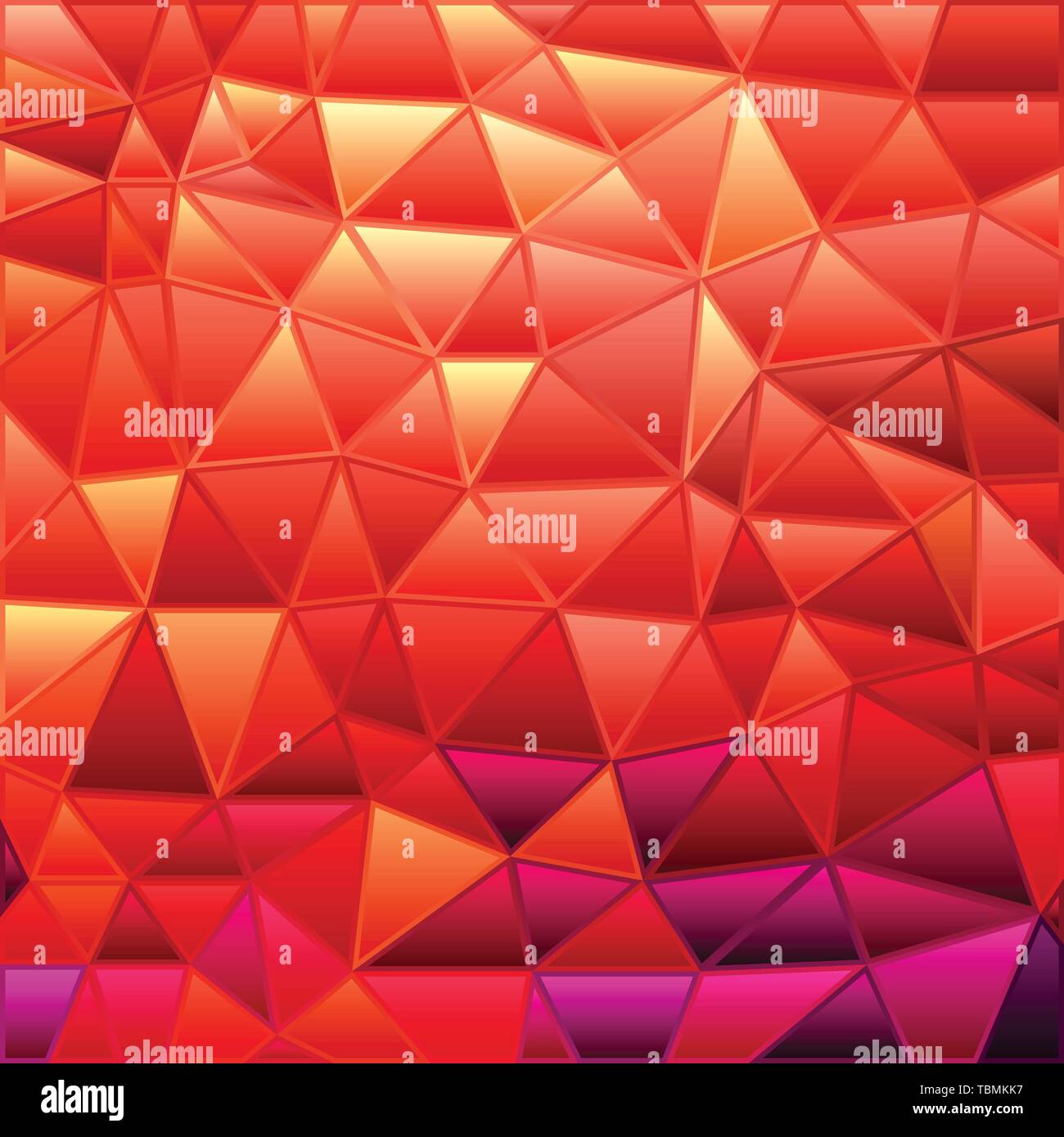 abstract vector stained-glass triangle mosaic background - red Stock ...
