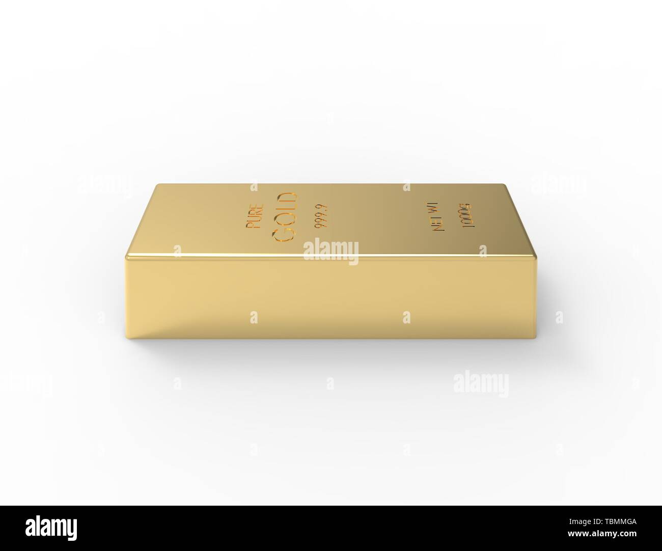 3D rendering of gold bars isolated on white studio background Stock ...